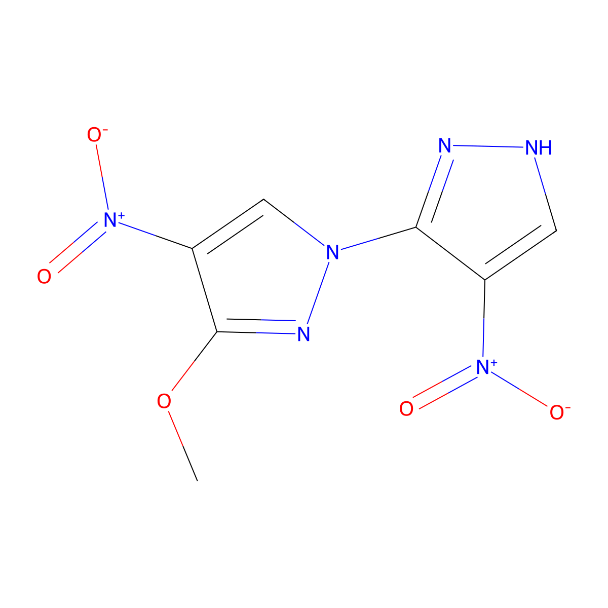 3-methoxy-4,4'-dinitro-1'H-1,3'-bipyrazole molecular structure, CAS 1171733-17-7