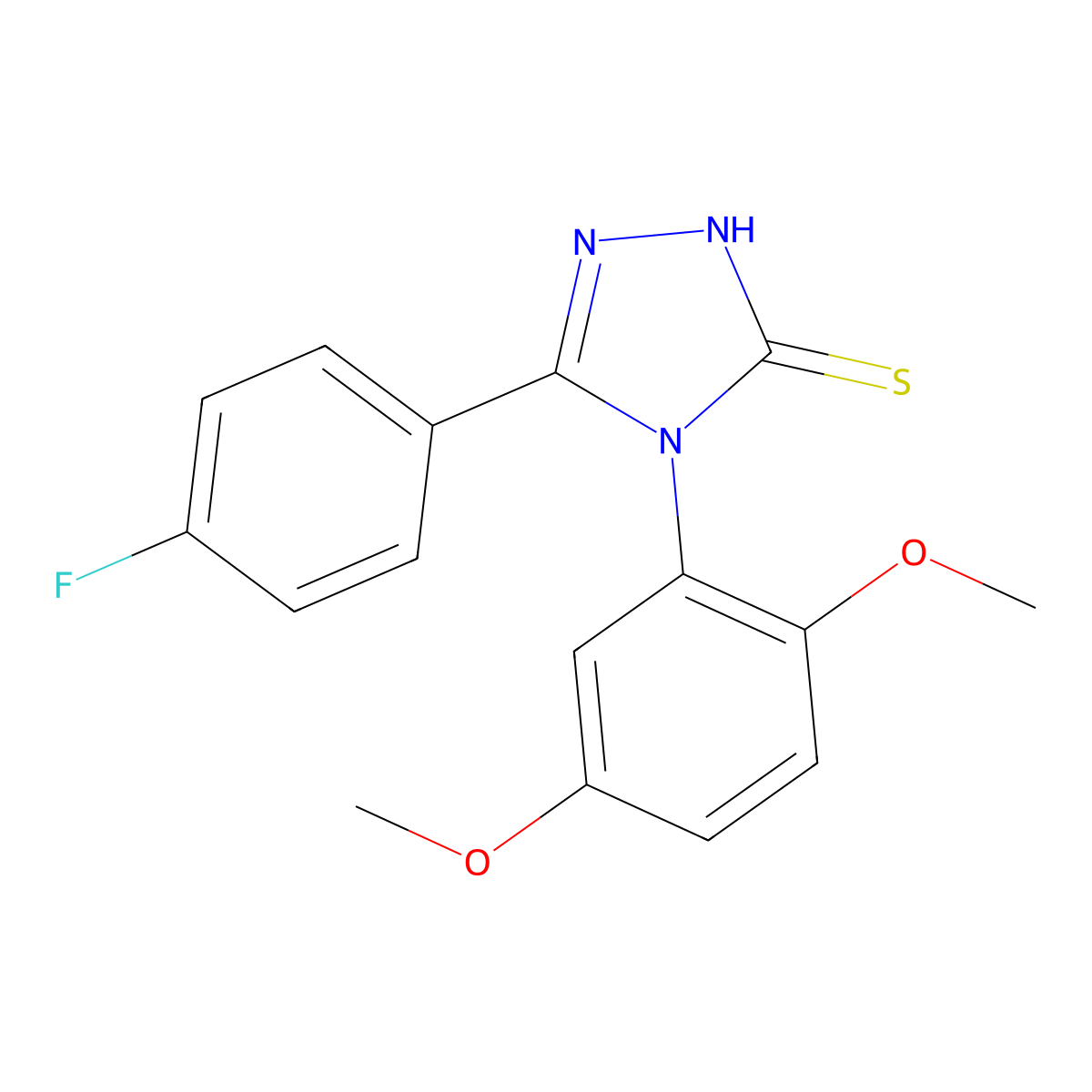 4-(2,5-Dimethoxyphenyl)-5-(4-fluorophenyl)-4H-1,2,4-triazole-3-thiol molecular structure, CAS 1171733-20-2