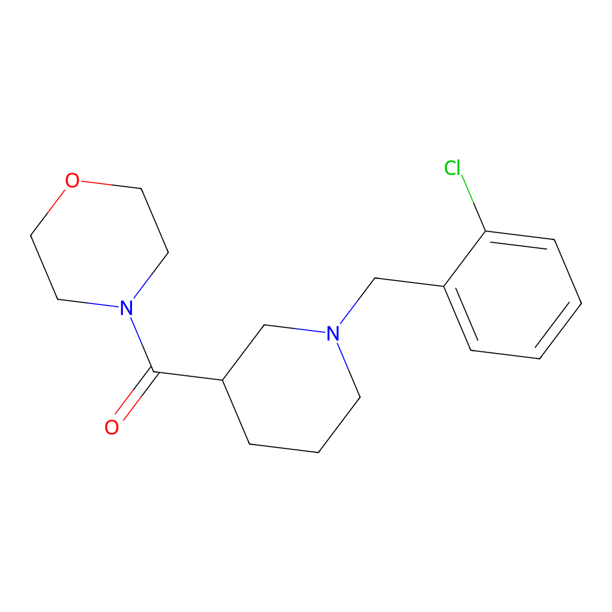 4-{1-[(2-Chlorophenyl)methyl]piperidine-3-carbonyl}morpholine molecular structure, CAS 1171735-76-4