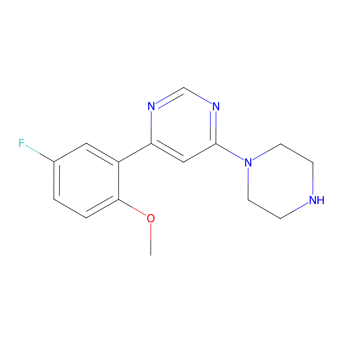 4-(5-Fluoro-2-methoxyphenyl)-6-piperazin-1-ylpyrimidine molecular structure, CAS 1171739-24-4