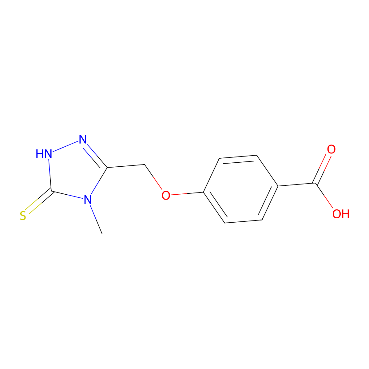 4-[(4,5-Dihydro-4-methyl-5-thioxo-1H-1,2,4-triazol-3-yl)methoxy]benzoic acid molecular structure, CAS 1171739-46-0