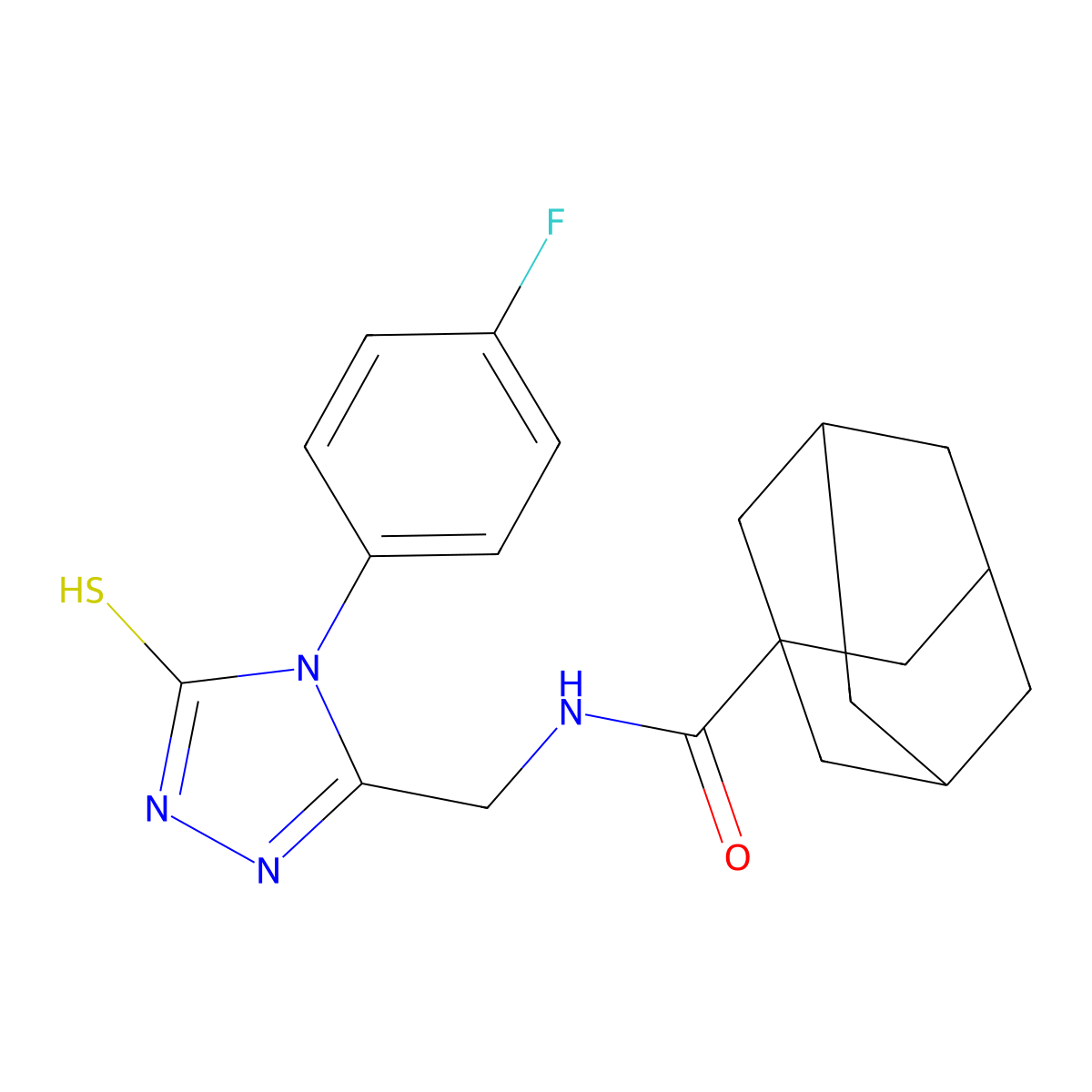 N-{[4-(4-fluorophenyl)-5-sulfanyl-4H-1,2,4-triazol-3-yl]methyl}adamantane-1-carboxamide molecular structure, CAS 1171739-56-2