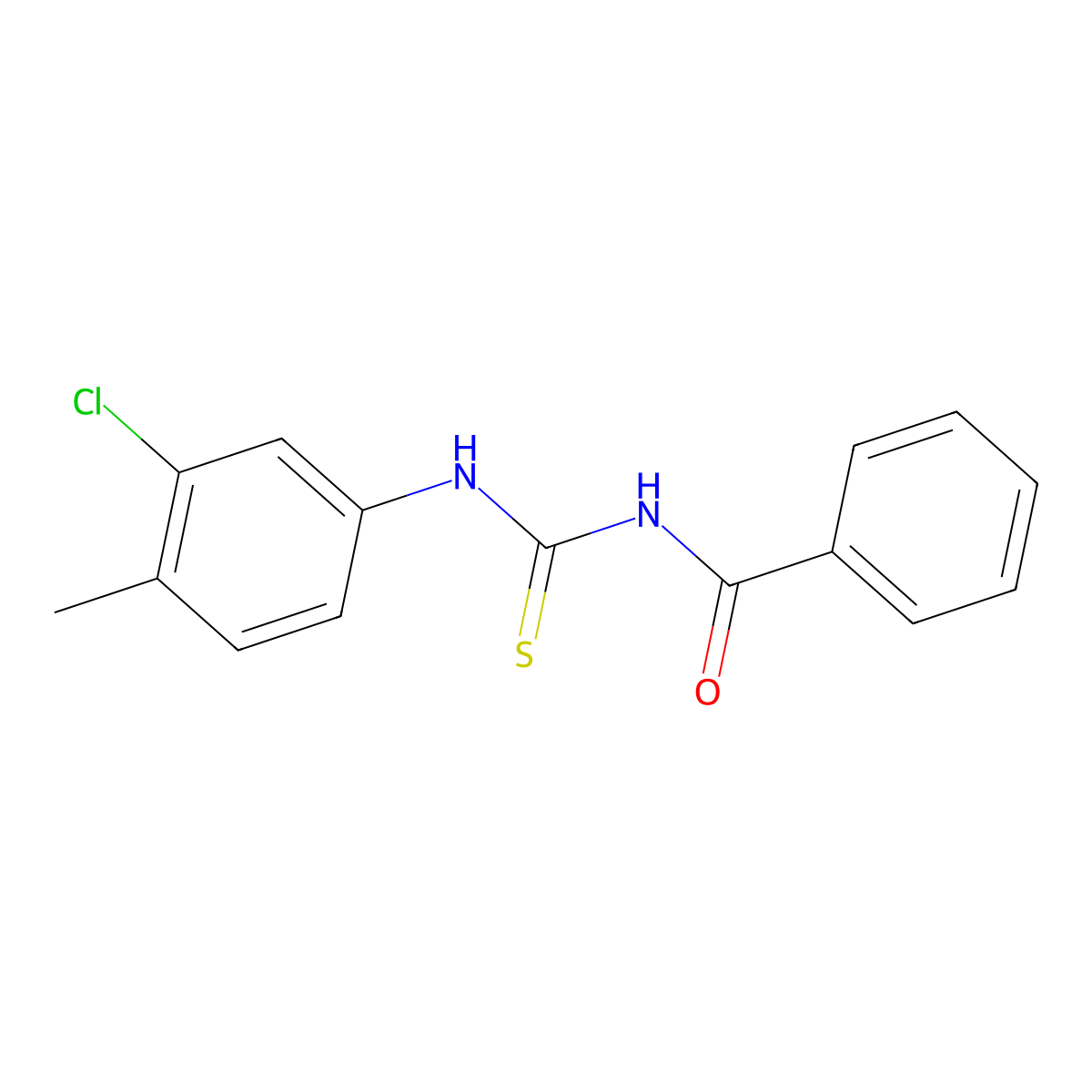 N-[(3-chloro-4-methylphenyl)carbamothioyl]benzamide molecular structure, CAS 117174-76-2