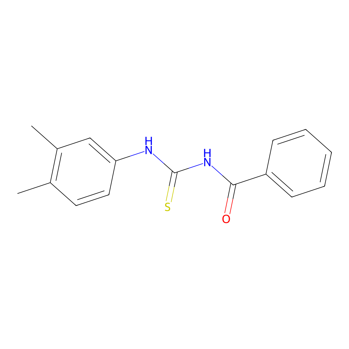 N-[(3,4-dimethylphenyl)carbamothioyl]benzamide molecular structure, CAS 117174-78-4