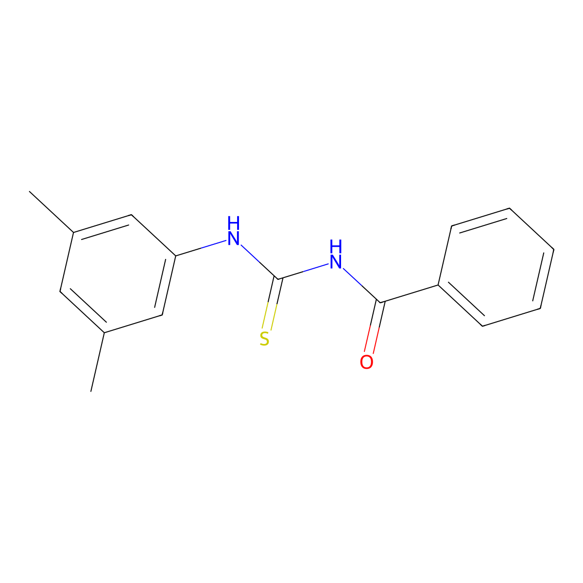 1-Benzoyl-3-(3,5-dimethylphenyl)thiourea molecular structure, CAS 117174-79-5