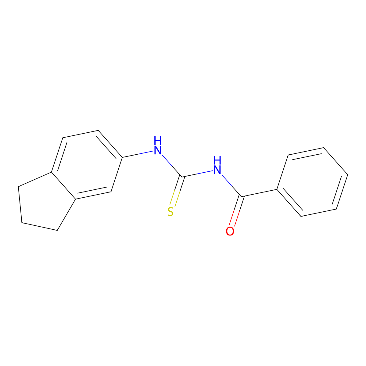 N-[(5-Indanyl)carbamothioyl]benzamide molecular structure, CAS 117174-80-8