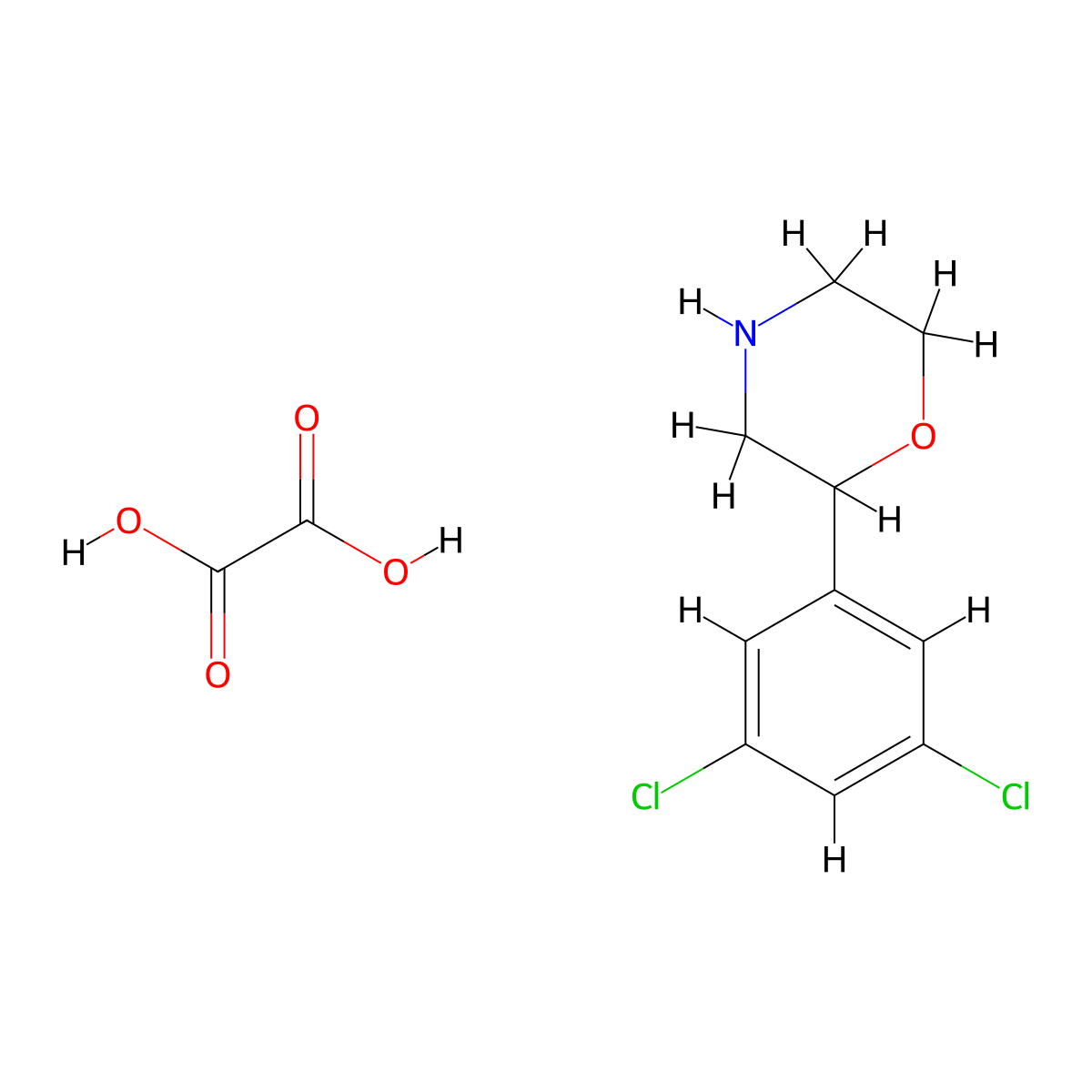 2-(3,5-Dichlorophenyl)morpholine oxalate molecular structure, CAS 1171742-97-4