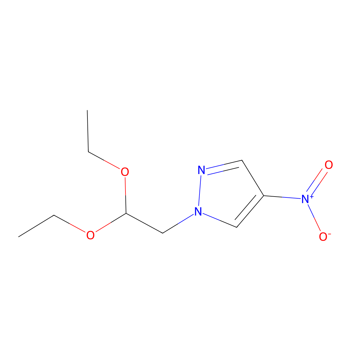 1-(2,2-diethoxyethyl)-4-nitro-1H-pyrazole molecular structure, CAS 1171746-58-9