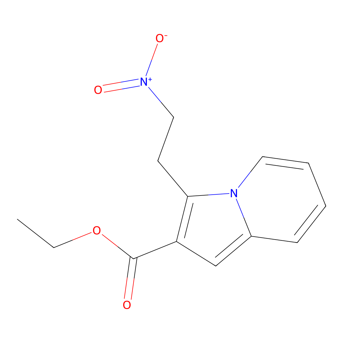 Ethyl 3-(2-nitroethyl)indolizine-2-carboxylate molecular structure, CAS 1171758-36-3
