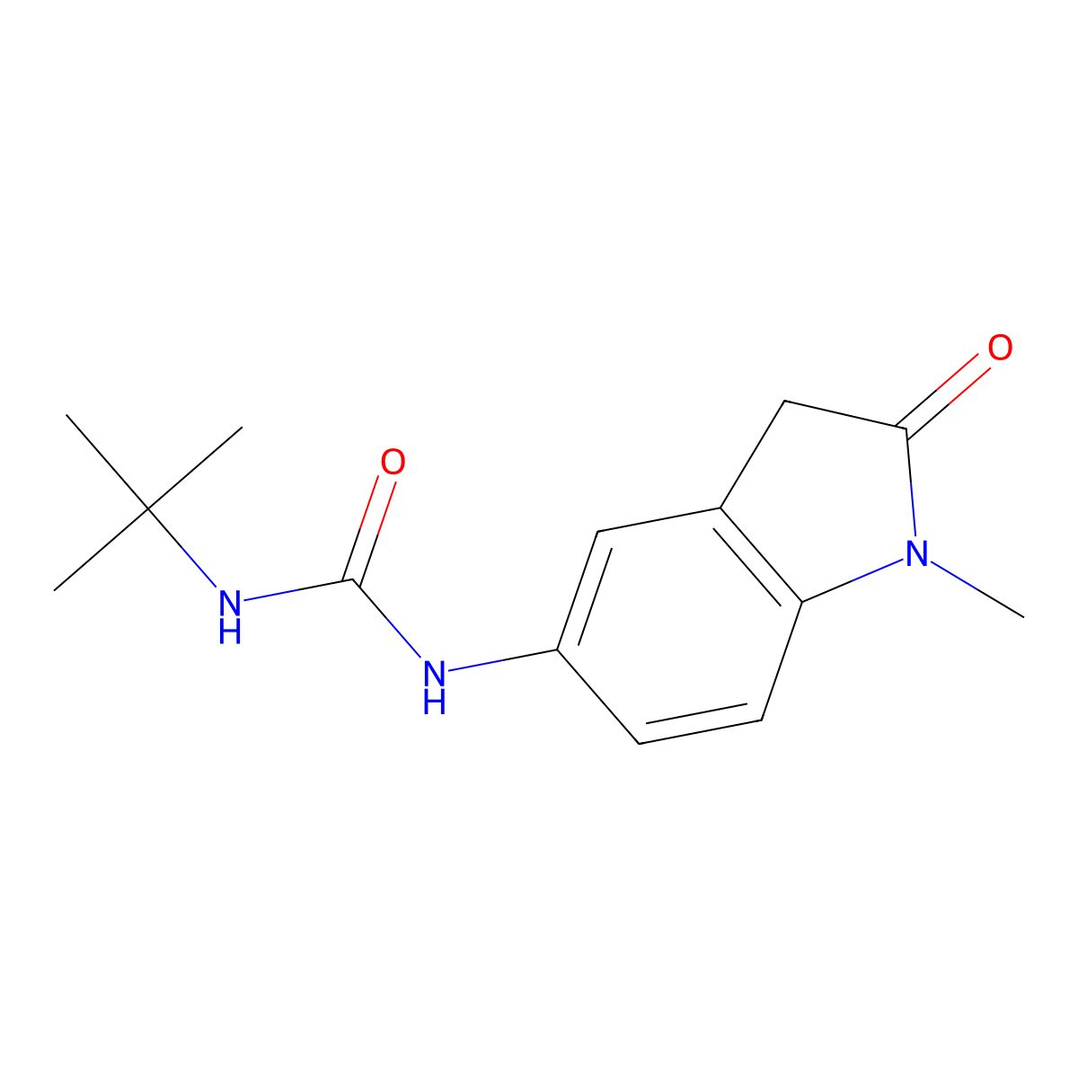 1-(Tert-butyl)-3-(1-methyl-2-oxoindolin-5-yl)urea molecular structure, CAS 1171759-77-5
