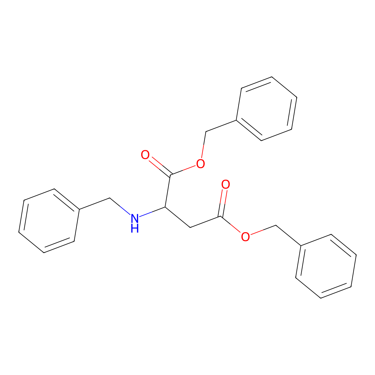 L-Aspartic acid, N-(phenylmethyl)-, bis(phenylmethyl) ester molecular structure, CAS 117176-16-6