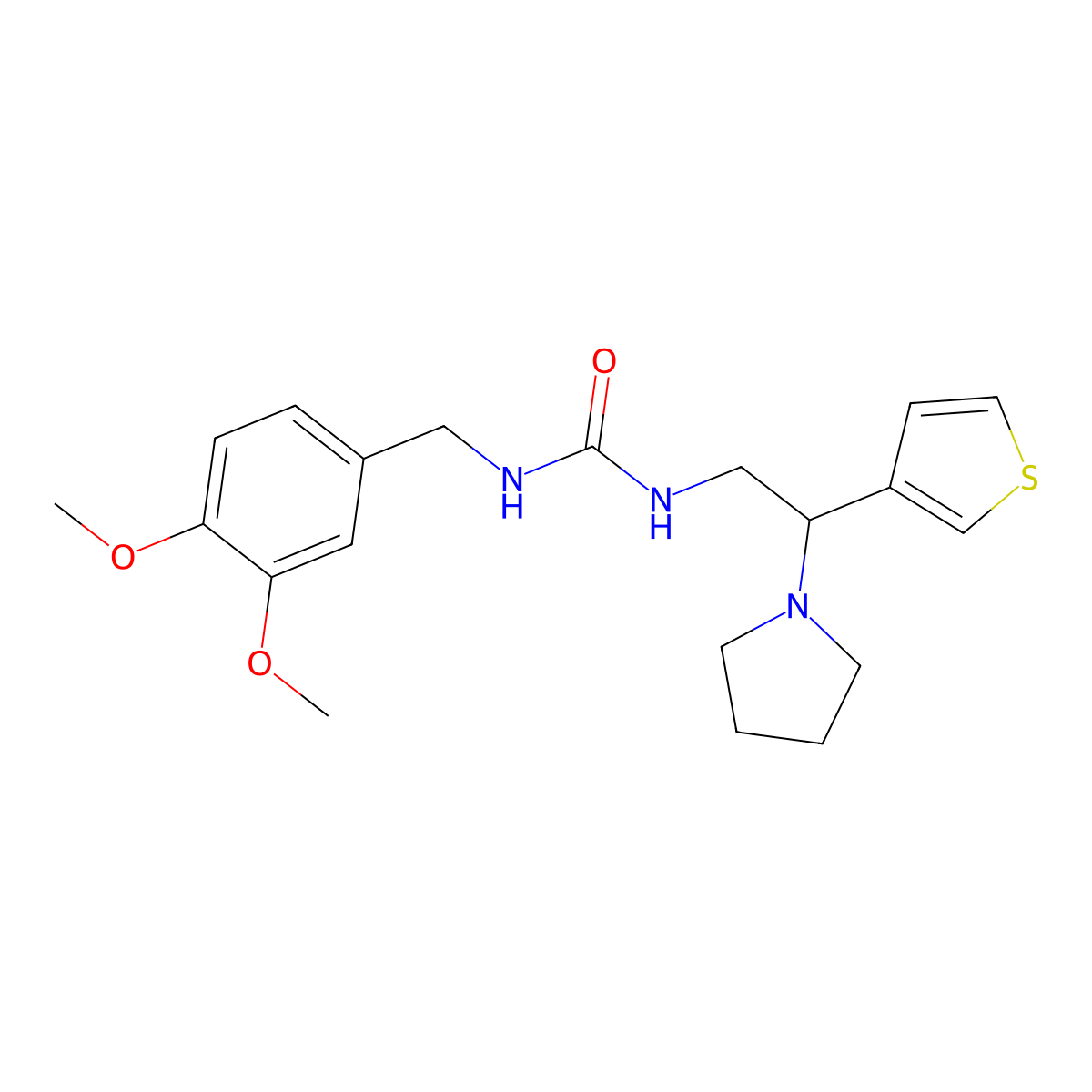 1-(3,4-Dimethoxybenzyl)-3-(2-(pyrrolidin-1-yl)-2-(thiophen-3-yl)ethyl)urea molecular structure, CAS 1171763-21-5