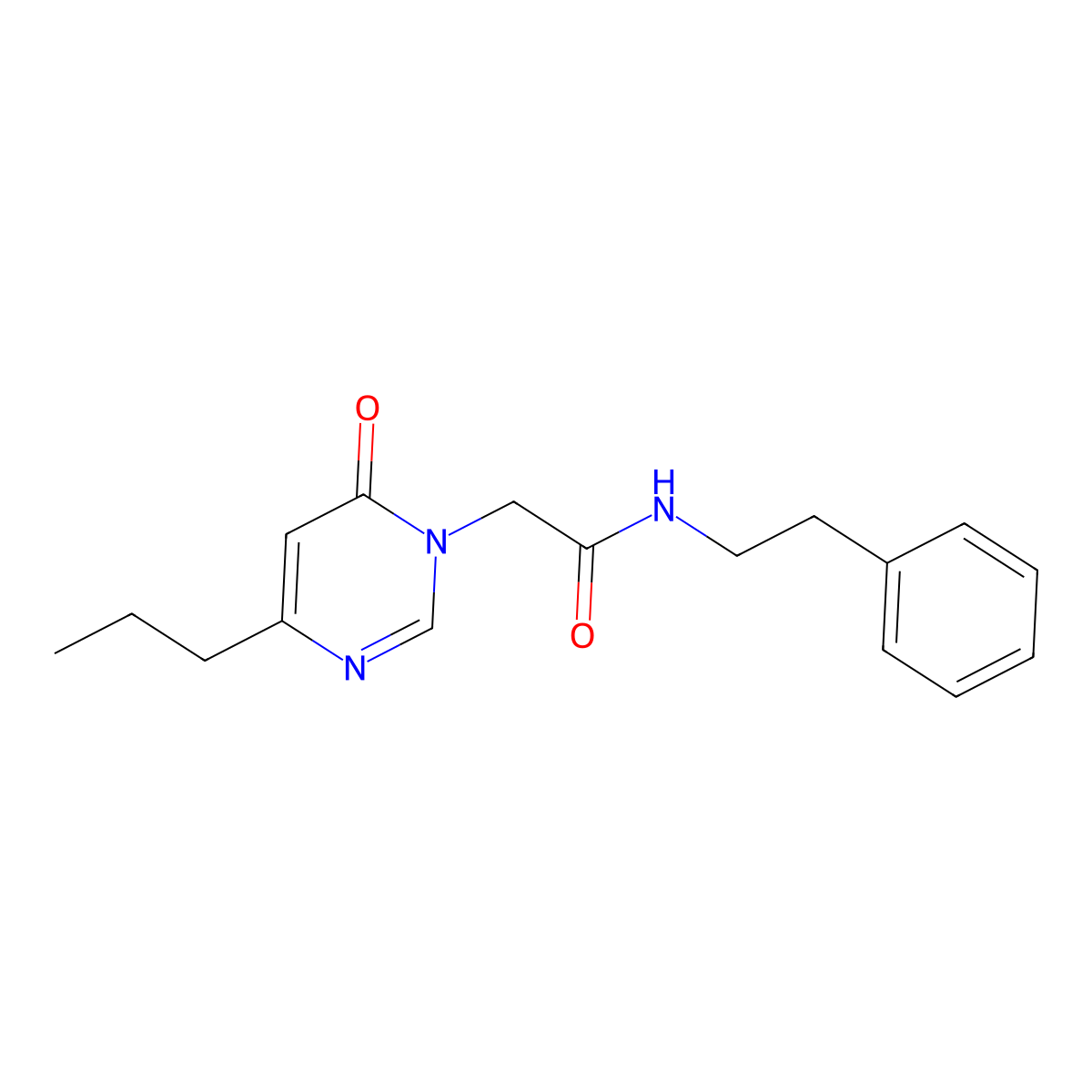 2-(6-oxo-4-propylpyrimidin-1(6H)-yl)-N-phenethylacetamide molecular structure, CAS 1171764-78-5