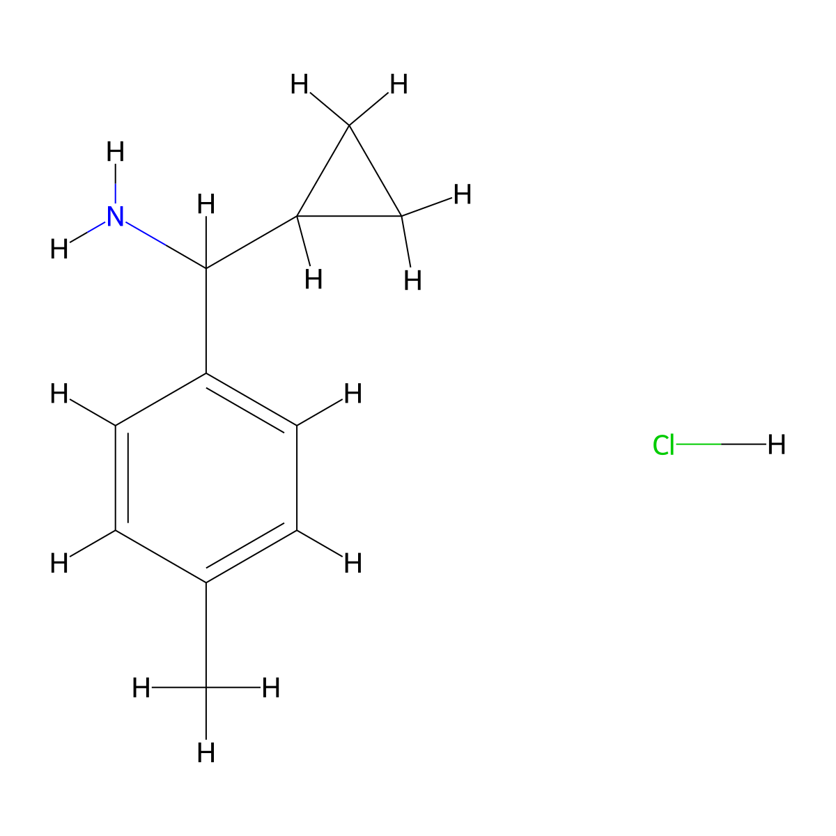 1-Cyclopropyl-1-(4-methylphenyl)methanamine hydrochloride molecular structure, CAS 1171765-33-5
