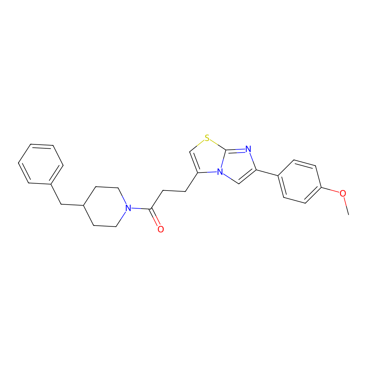1-(4-Benzylpiperidin-1-yl)-3-(6-(4-methoxyphenyl)imidazo[2,1-b]thiazol-3-yl)propan-1-one molecular structure, CAS 1171765-52-8