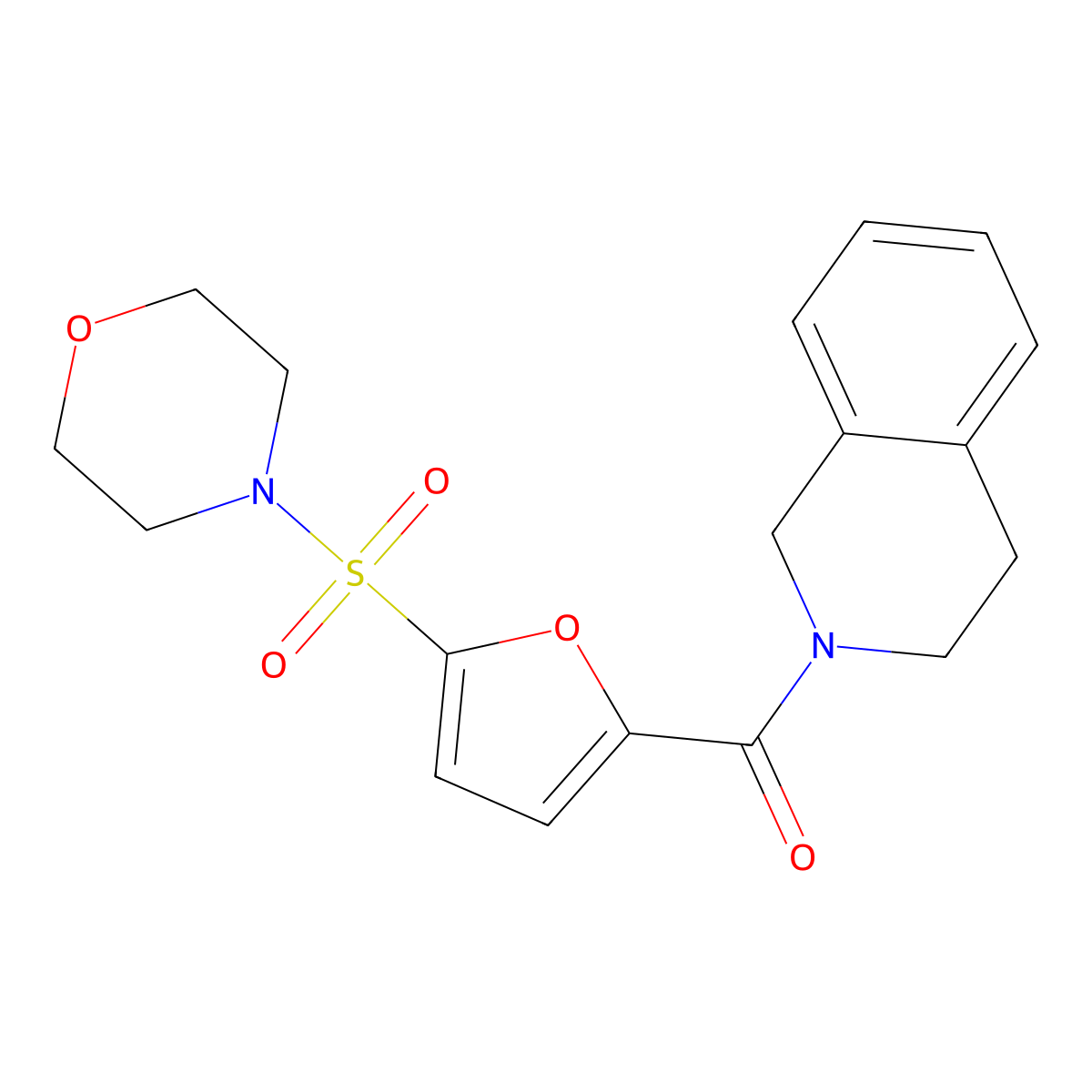 (3,4-dihydroisoquinolin-2(1H)-yl)(5-(morpholinosulfonyl)furan-2-yl)methanone molecular structure, CAS 1171766-64-5