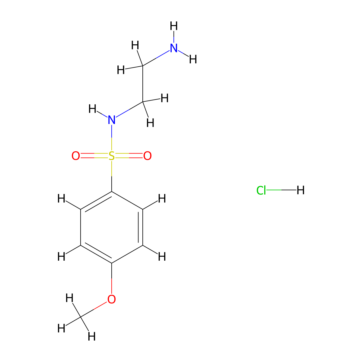 N-(2-aminoethyl)-4-methoxybenzene-1-sulfonamide hydrochloride molecular structure, CAS 1171767-56-8
