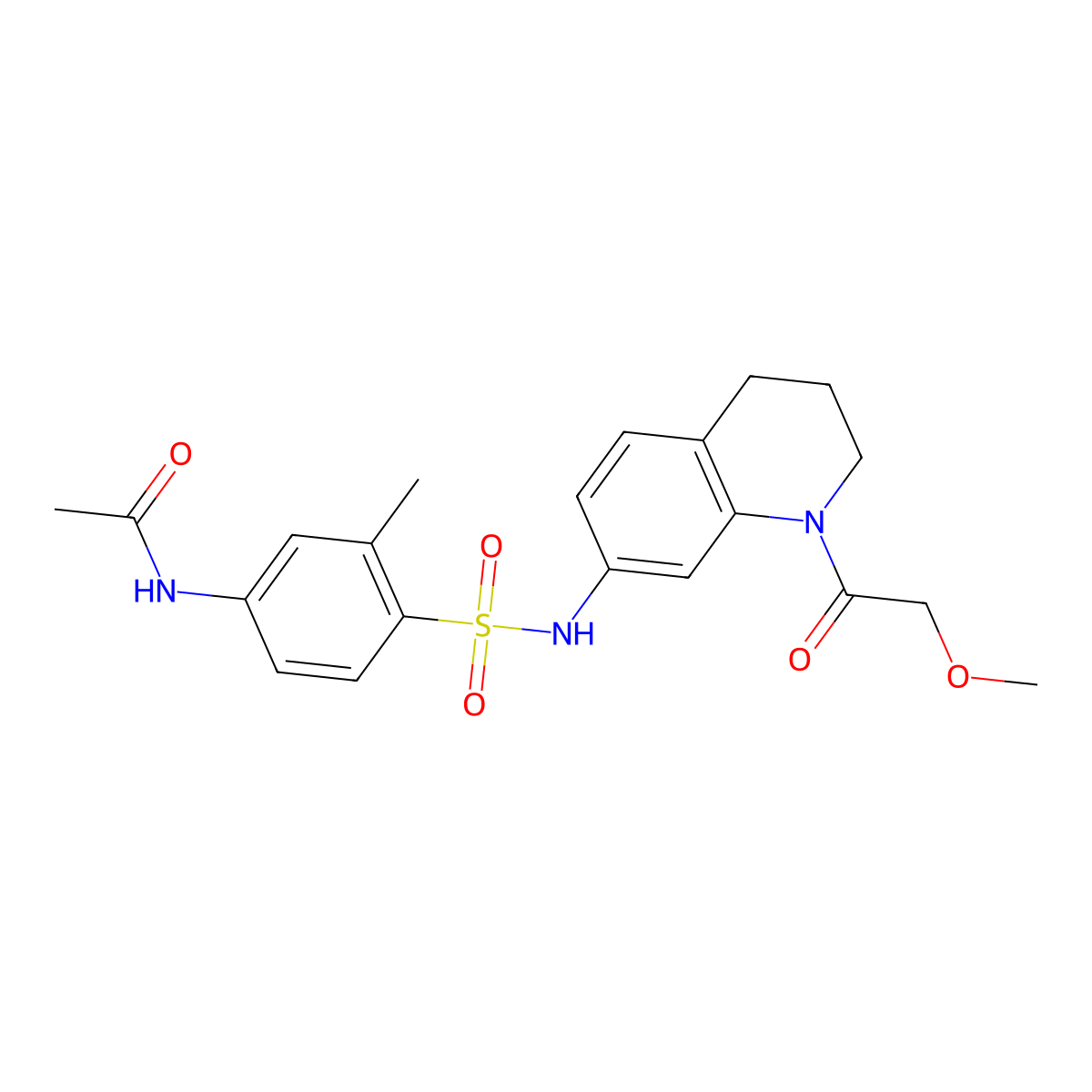 N-(4-{[1-(2-methoxyacetyl)-1,2,3,4-tetrahydroquinolin-7-yl]sulfamoyl}-3-methylphenyl)acetamide molecular structure, CAS 1171772-62-5