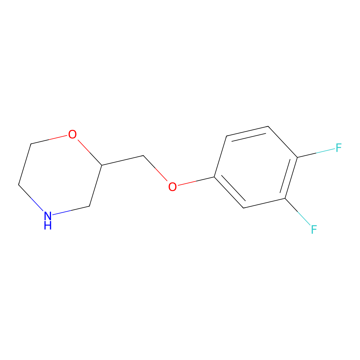 2-[(3,4-Difluorophenoxy)methyl]morpholine molecular structure, CAS 1171773-00-4