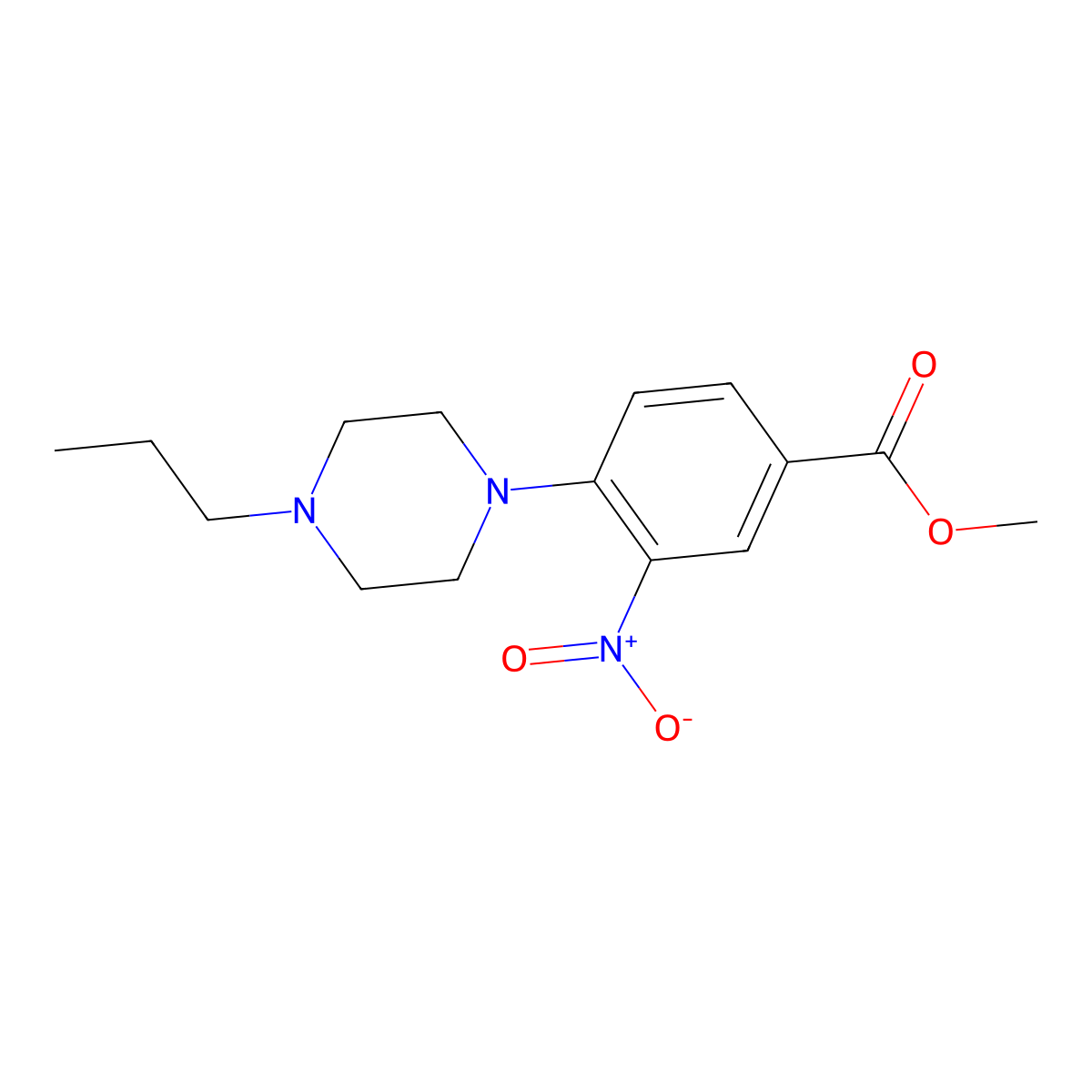 Methyl 3-nitro-4-(4-propylpiperazin-1-yl)benzoate molecular structure, CAS 1171779-72-8