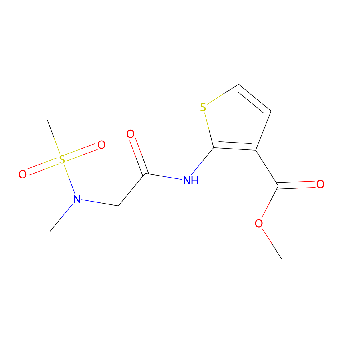 methyl 2-(2-(N-methylmethylsulfonamido)acetamido)thiophene-3-carboxylate molecular structure, CAS 1171781-23-9