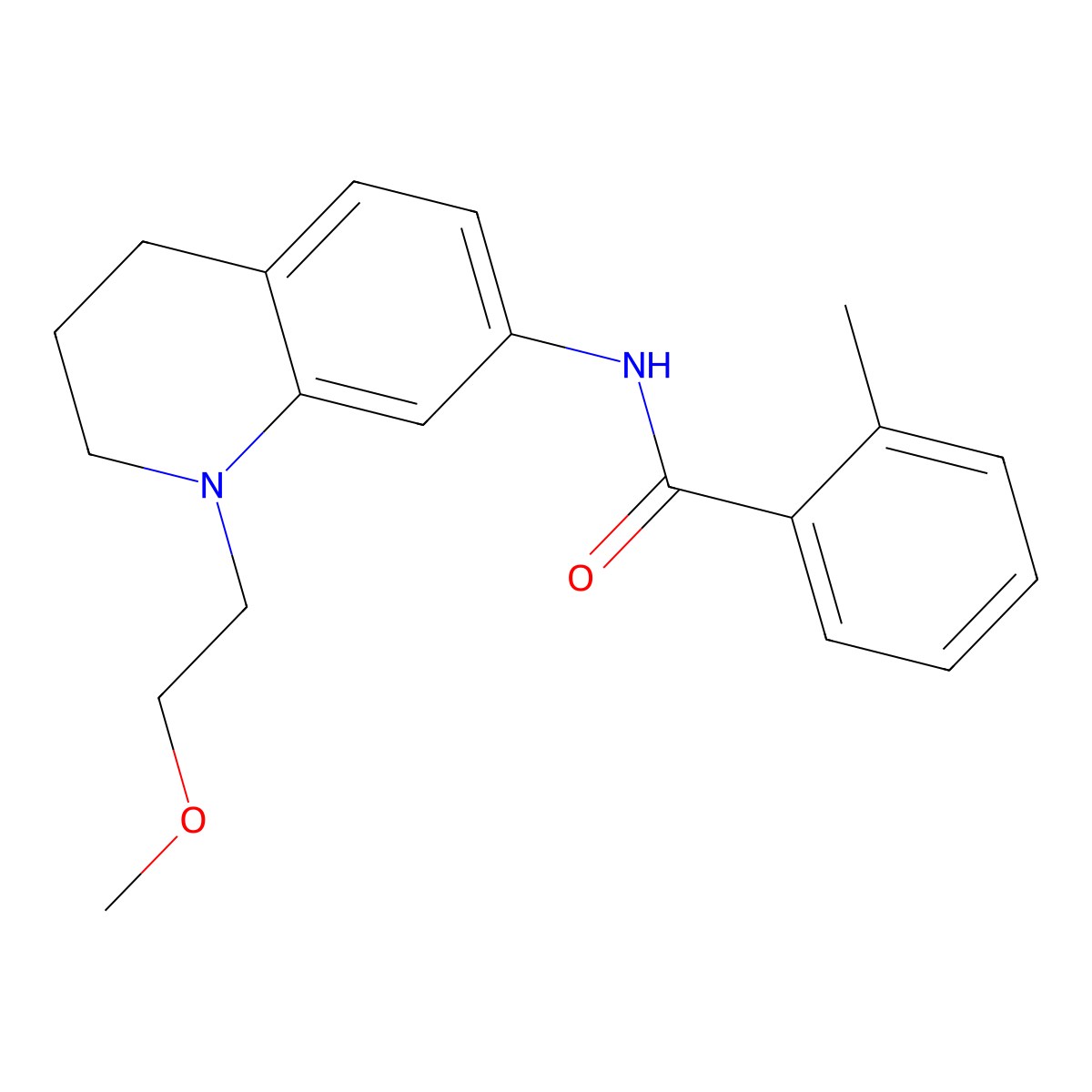 N-(1-(2-methoxyethyl)-1,2,3,4-tetrahydroquinolin-7-yl)-2-methylbenzamide molecular structure, CAS 1171781-37-5