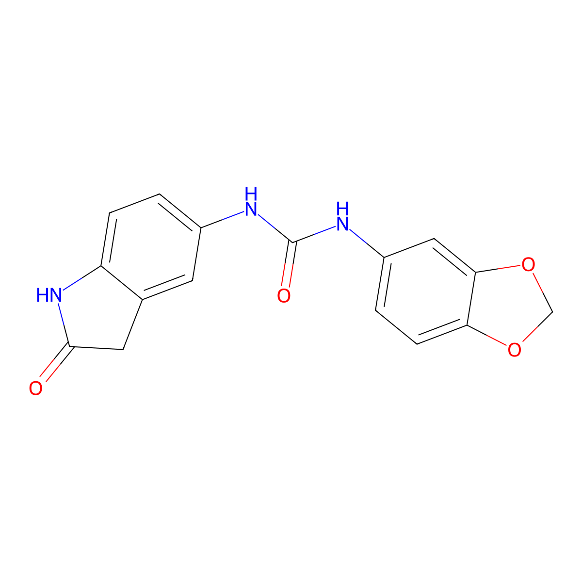 1-(Benzo[d][1,3]dioxol-5-yl)-3-(2-oxoindolin-5-yl)urea molecular structure, CAS 1171783-99-5
