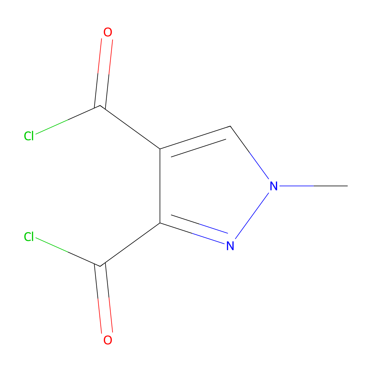 1-methyl-1H-pyrazole-3,4-dicarbonyl dichloride molecular structure, CAS 1171786-16-5