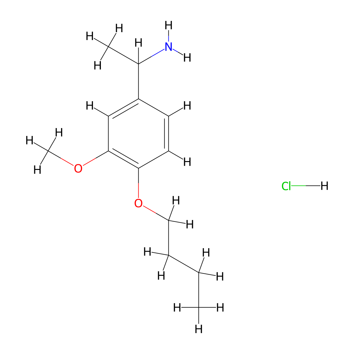 1-(4-Butoxy-3-methoxyphenyl)ethan-1-amine hydrochloride molecular structure, CAS 1171786-31-4
