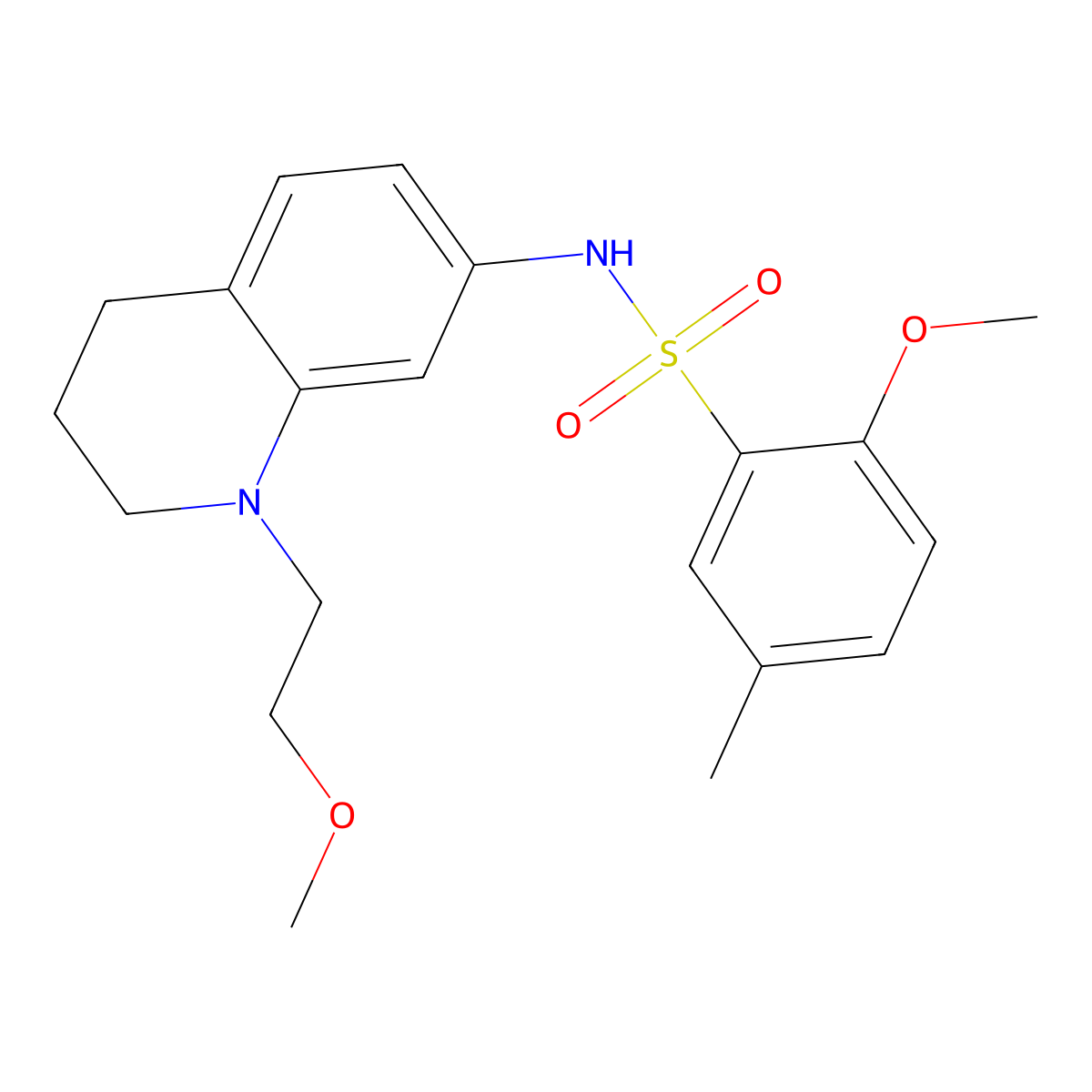 2-methoxy-N-(1-(2-methoxyethyl)-1,2,3,4-tetrahydroquinolin-7-yl)-5-methylbenzenesulfonamide molecular structure, CAS 1171788-12-7