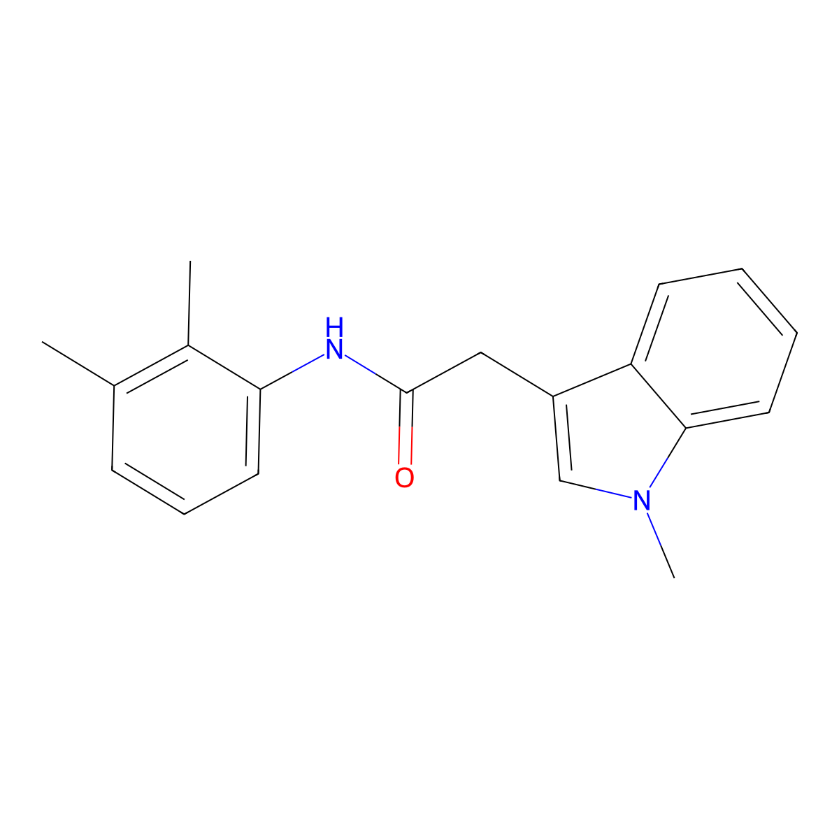 N-(2,3-dimethylphenyl)-2-(1-methyl-1H-indol-3-yl)acetamide molecular structure, CAS 1171788-71-8