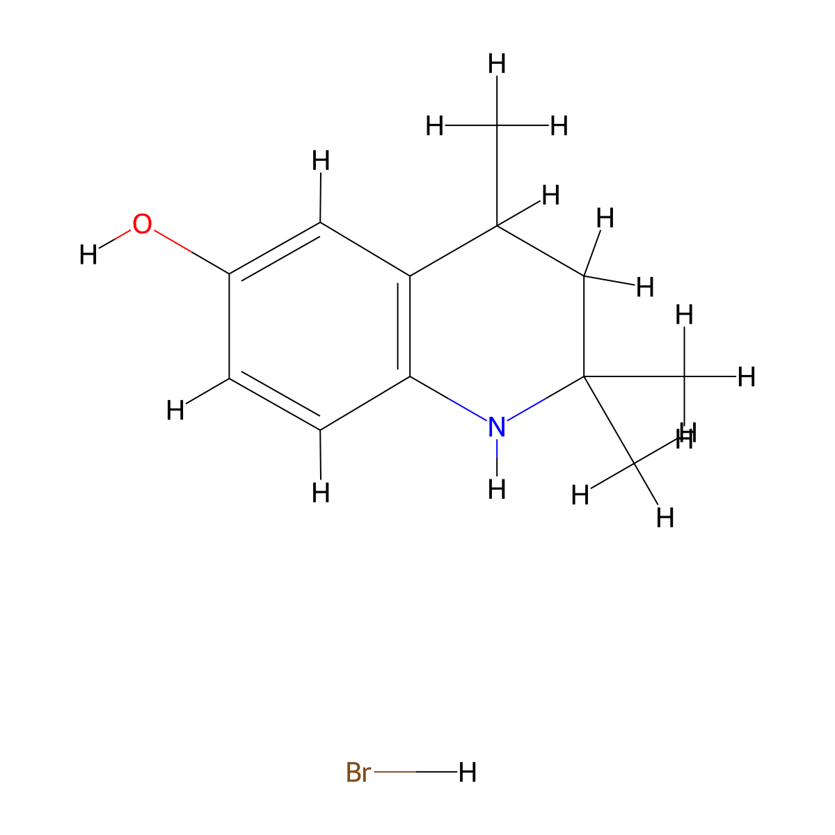 6-Hydroxy-1,2,3,4-tetrahydro-2,2,4-trimethylquinoline hydrobromide molecular structure, CAS 1171789-75-5