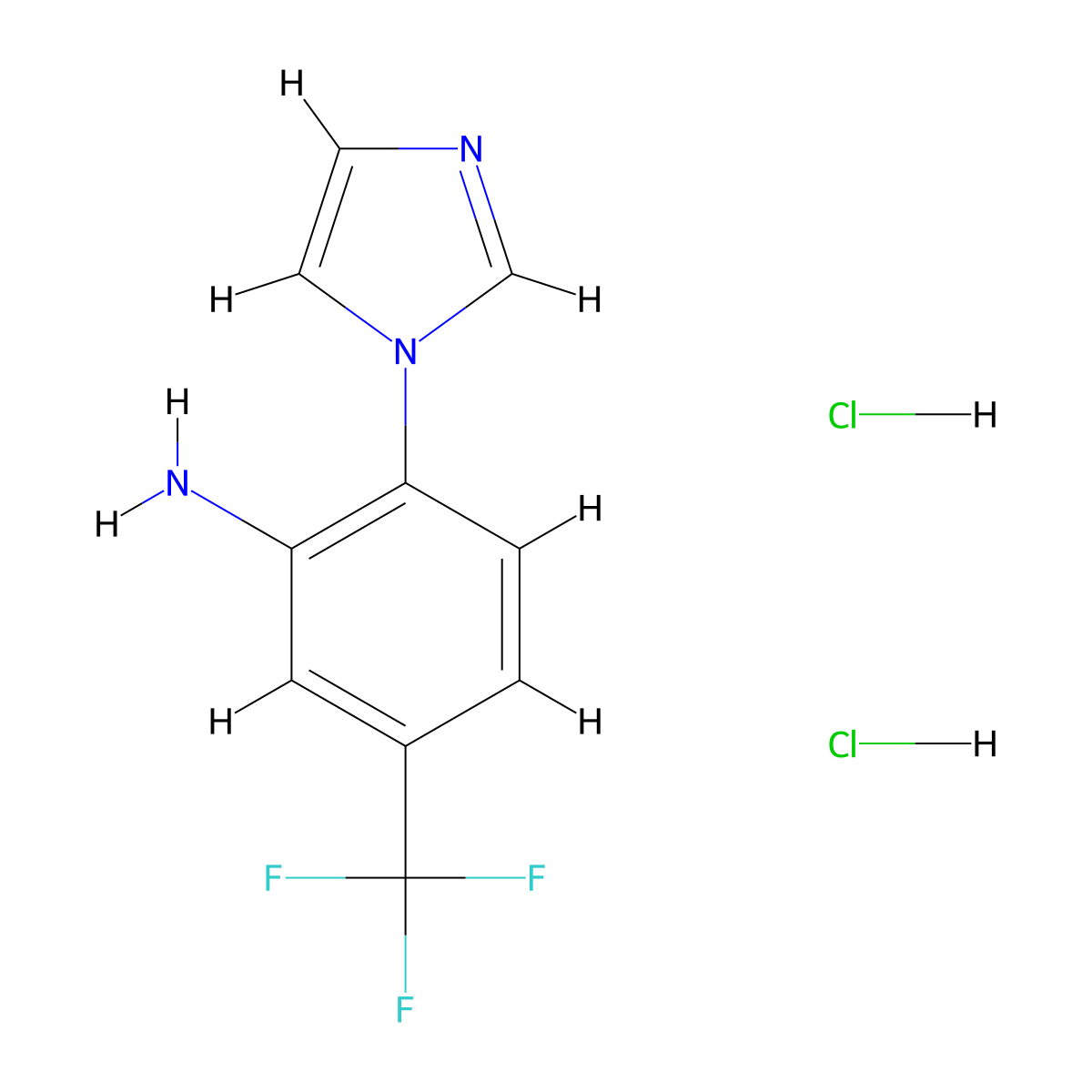 2-(1H-imidazol-1-yl)-5-(trifluoromethyl)aniline dihydrochloride molecular structure, CAS 1171789-95-9