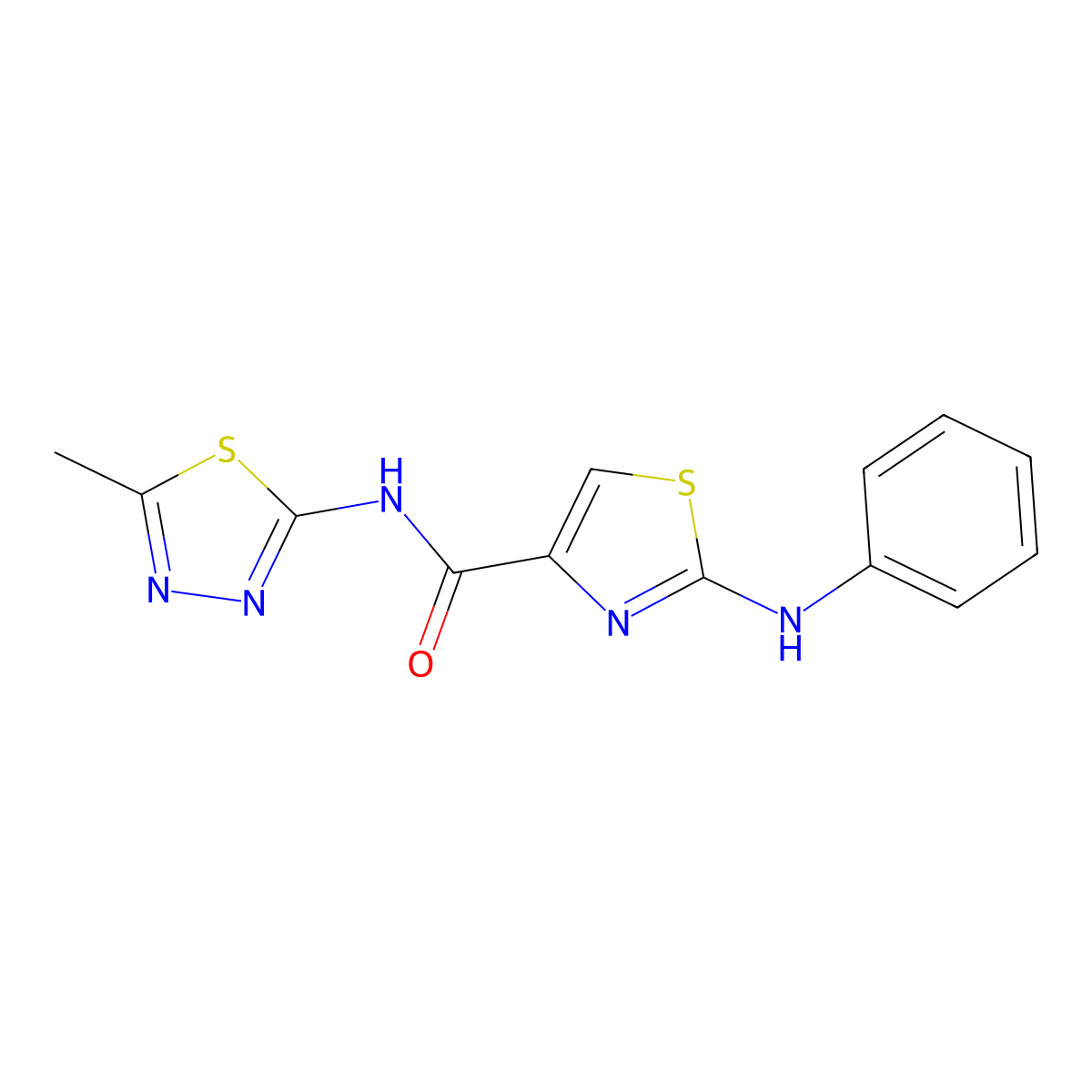 N-(5-methyl-1,3,4-thiadiazol-2-yl)-2-(phenylamino)thiazole-4-carboxamide molecular structure, CAS 1171791-19-7