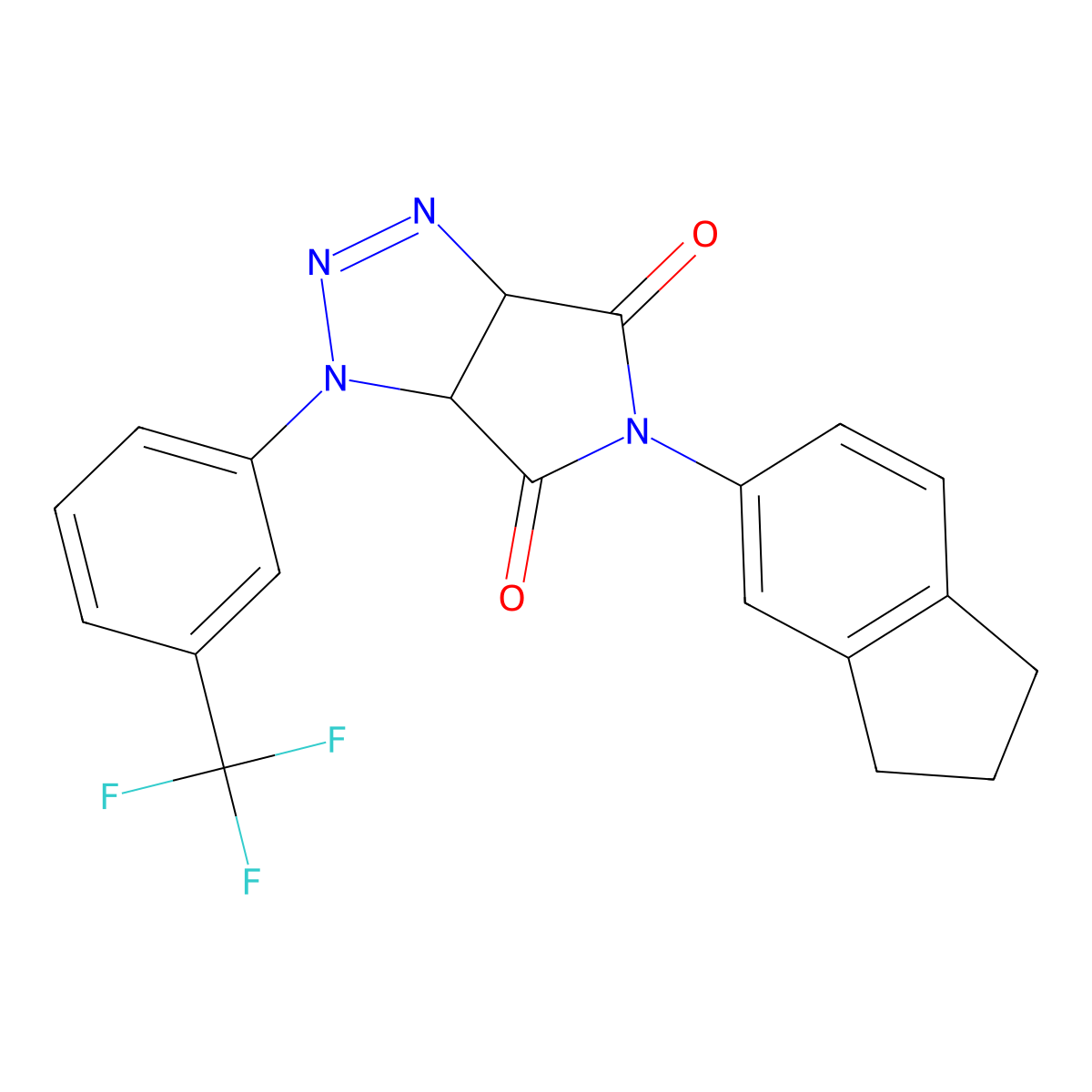 5-(2,3-dihydro-1H-inden-5-yl)-1-(3-(trifluoromethyl)phenyl)-1,6a-dihydropyrrolo[3,4-d][1,2,3]triazole-4,6(3aH,5H)-dione molecular structure, CAS 1171792-49-6