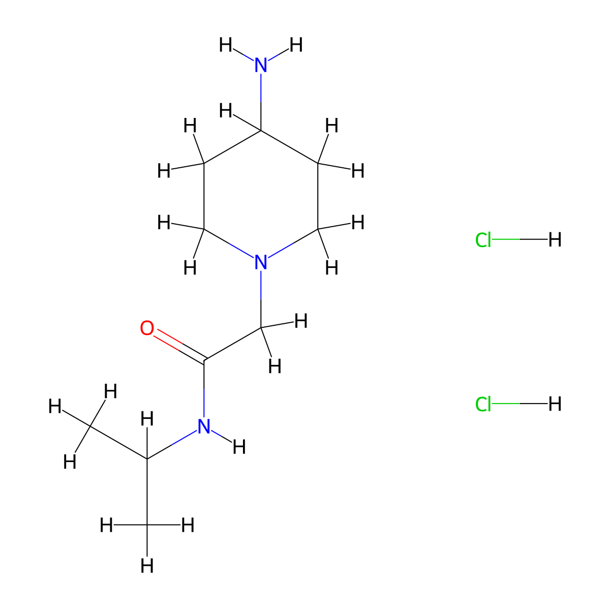 2-(4-aminopiperidin-1-yl)-N-(propan-2-yl)acetamide dihydrochloride molecular structure, CAS 1171796-02-3