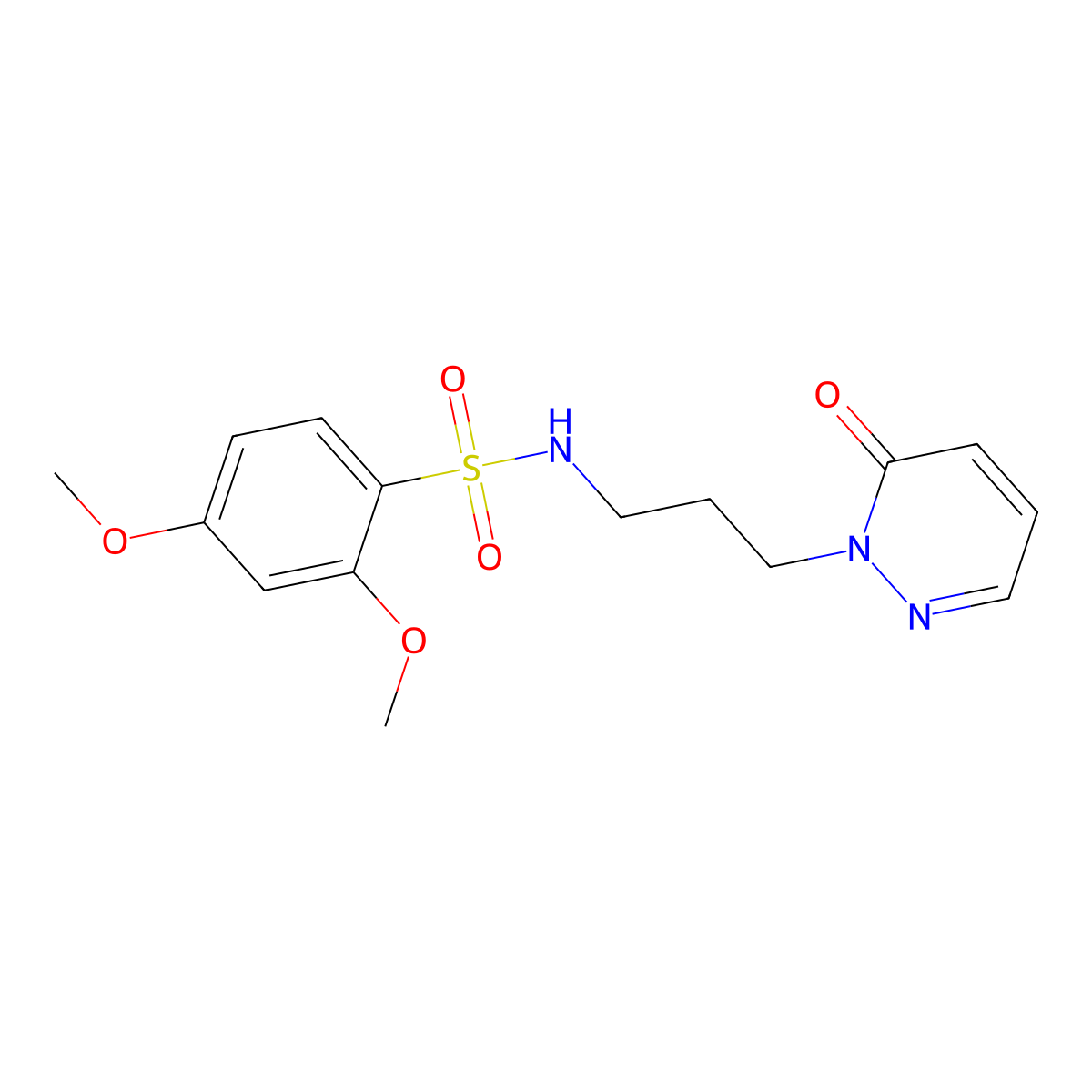 2,4-dimethoxy-N-(3-(6-oxopyridazin-1(6H)-yl)propyl)benzenesulfonamide molecular structure, CAS 1171798-78-9