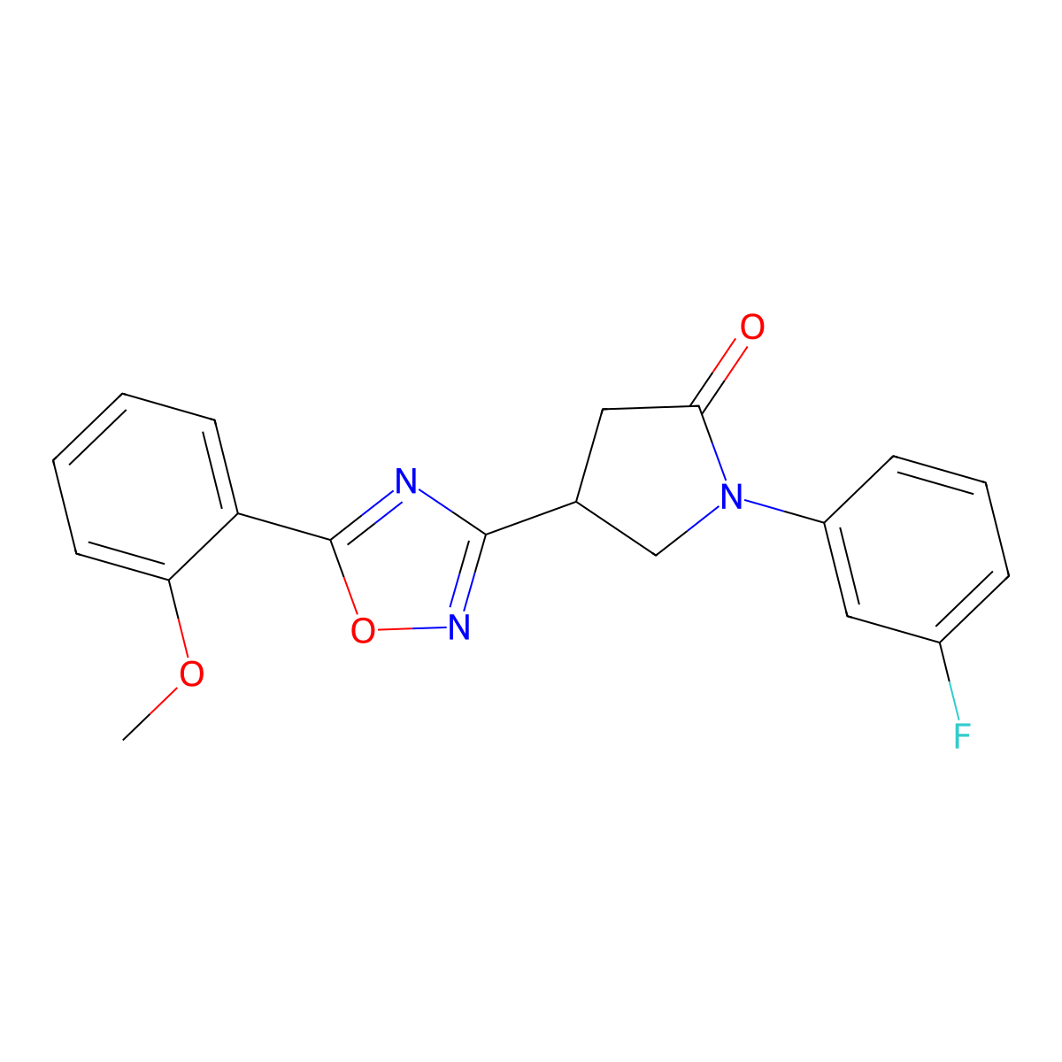 1-(3-Fluorophenyl)-4-[5-(2-methoxyphenyl)-1,2,4-oxadiazol-3-yl]pyrrolidin-2-one molecular structure, CAS 1171800-10-4
