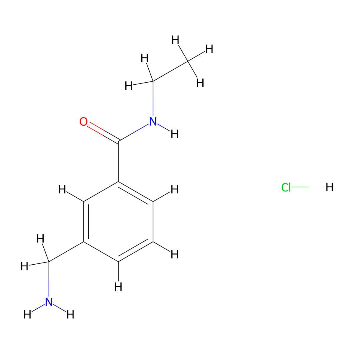 3-(aminomethyl)-N-ethylbenzamide hydrochloride molecular structure, CAS 1171804-73-1