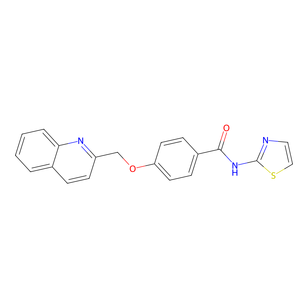 4-(quinolin-2-ylmethoxy)-N-(thiazol-2-yl)benzamide molecular structure, CAS 1171806-92-0