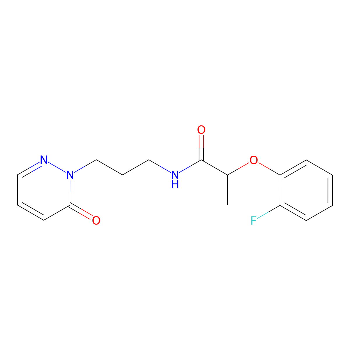 2-(2-fluorophenoxy)-N-(3-(6-oxopyridazin-1(6H)-yl)propyl)propanamide molecular structure, CAS 1171811-24-7