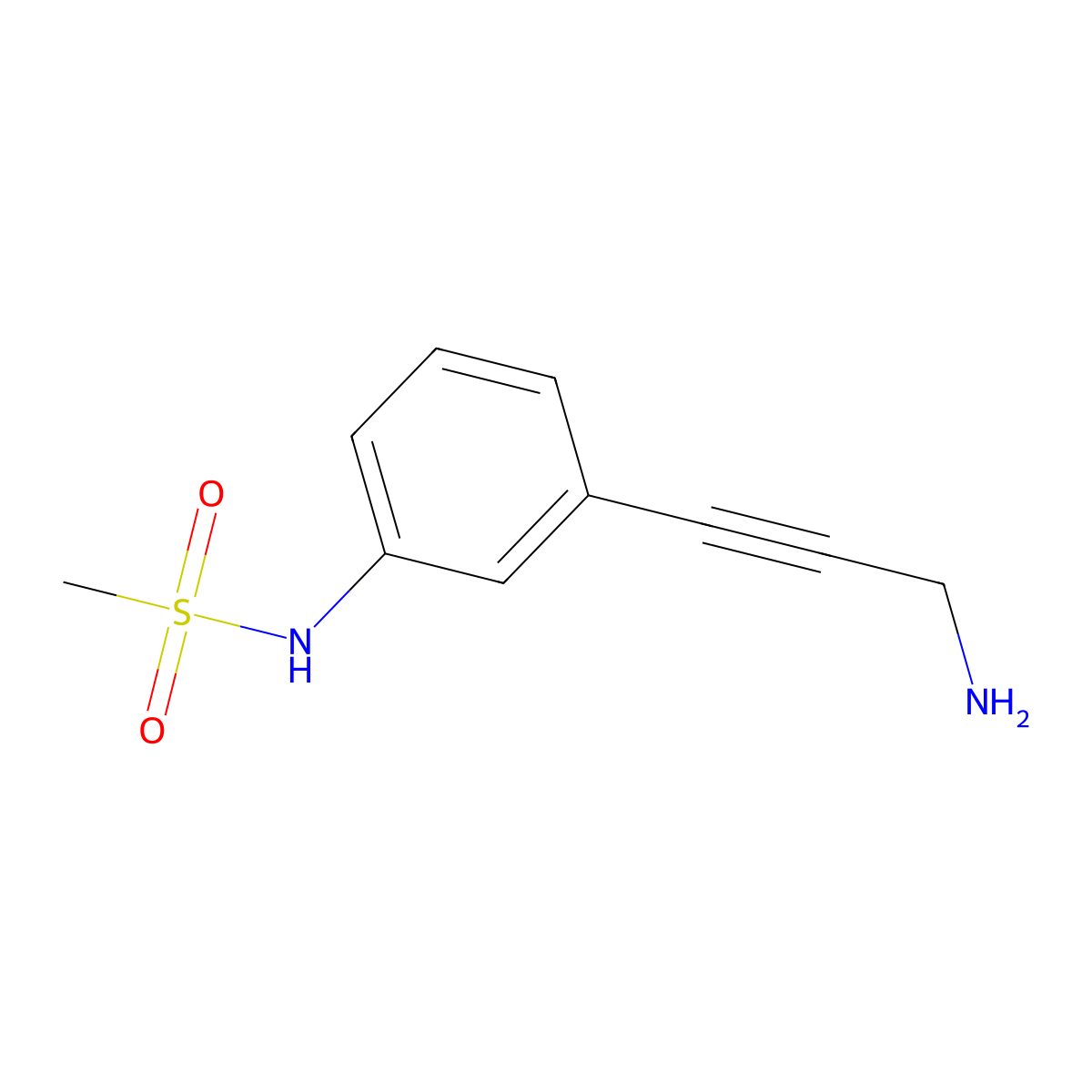 N-[3-(3-Aminoprop-1-YN-1-YL)phenyl]methanesulfonamide molecular structure, CAS 1171814-28-0