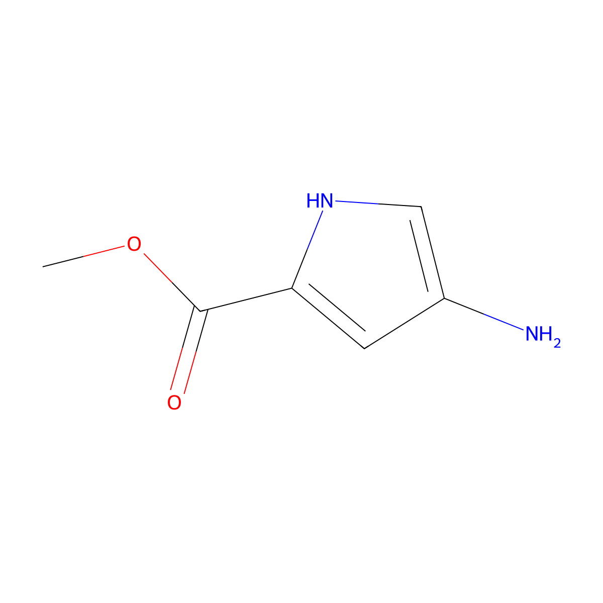 methyl 4-amino-1H-pyrrole-2-carboxylate molecular structure, CAS 1171815-23-8