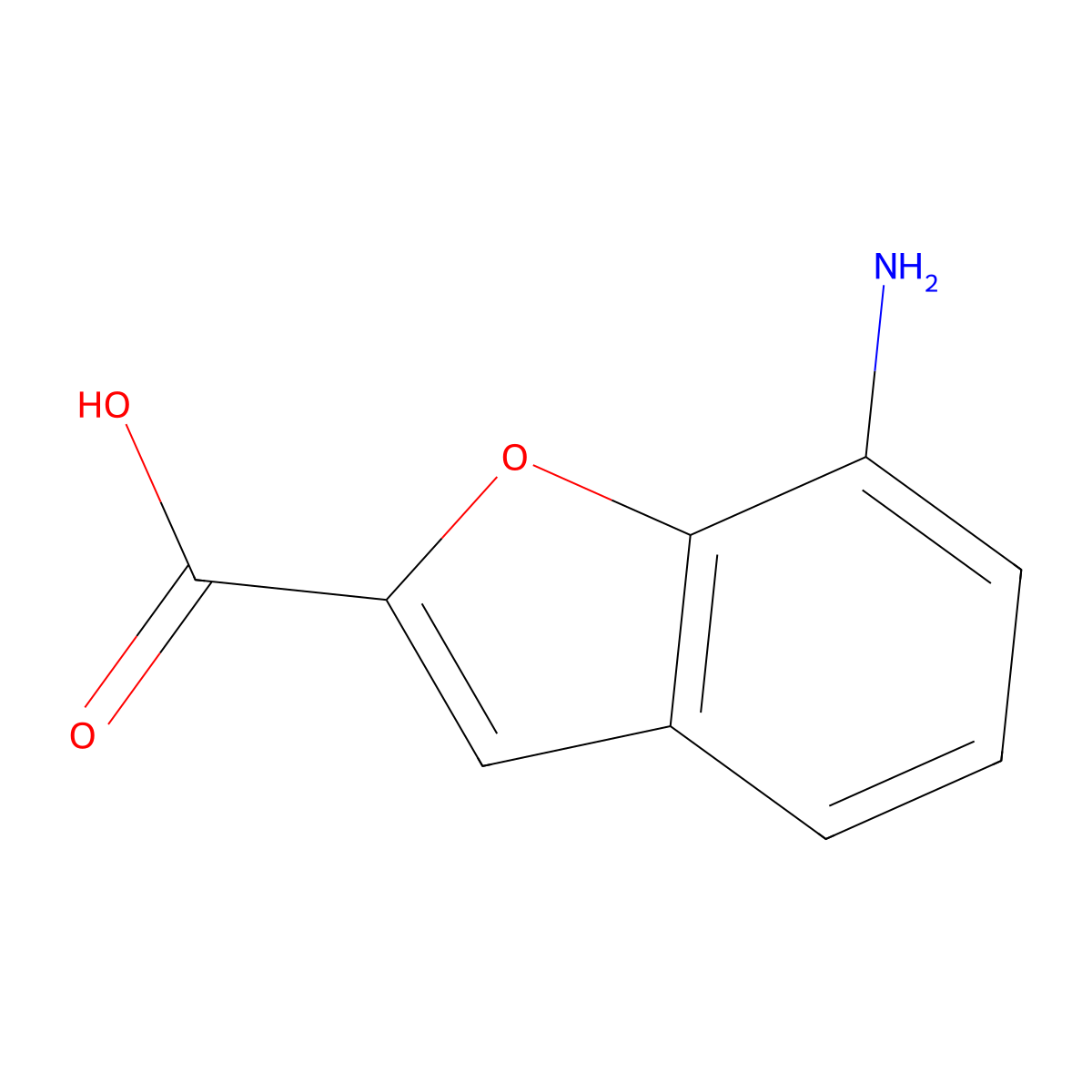 7-Aminobenzofuran-2-carboxylic acid molecular structure, CAS 1171815-33-0