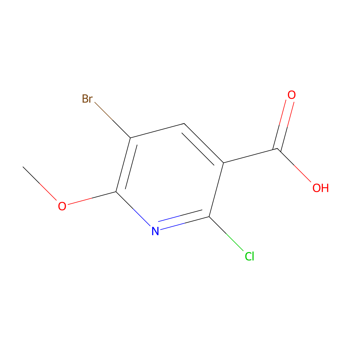 5-Bromo-2-chloro-6-methoxynicotinic acid molecular structure, CAS 1171823-22-5