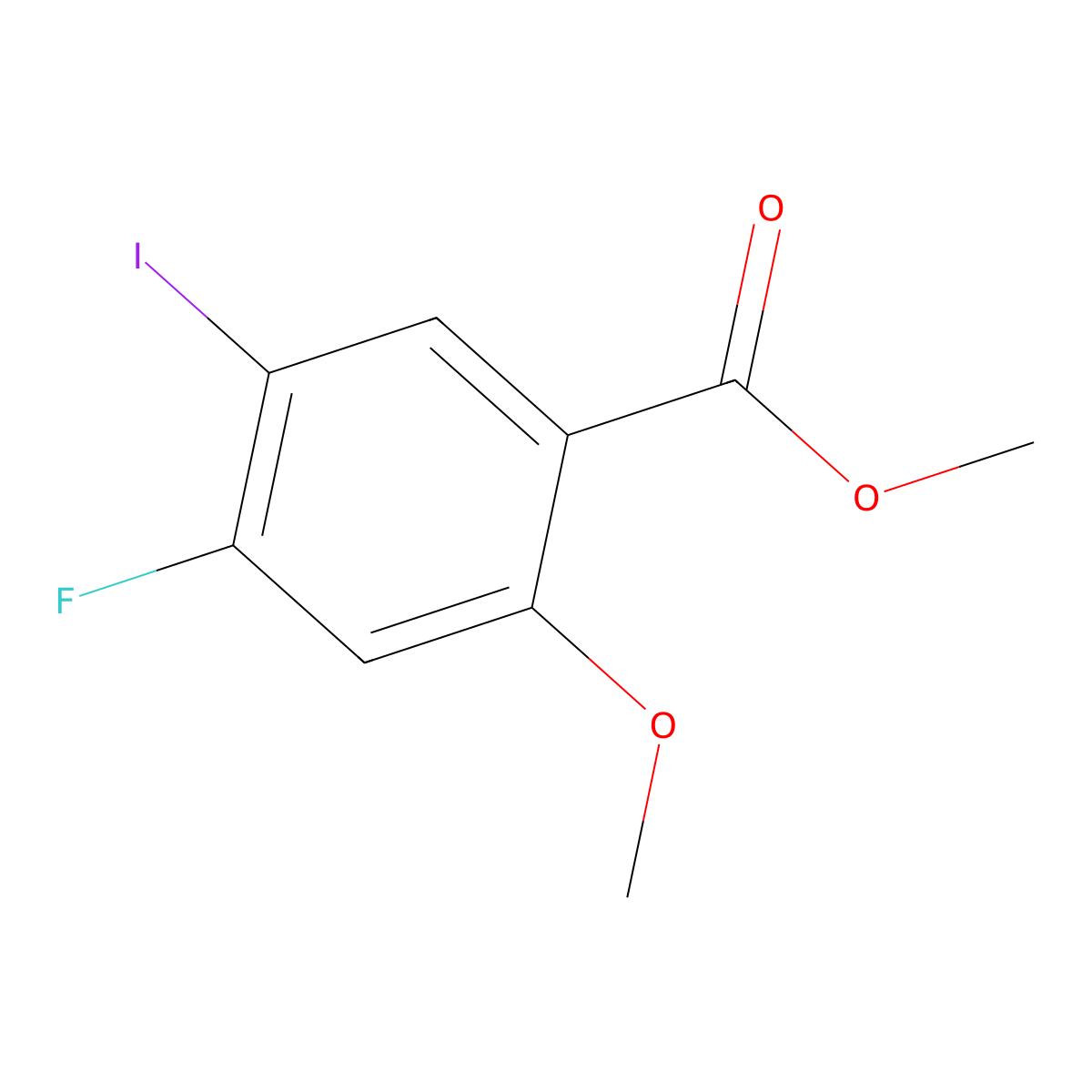 Methyl 4-fluoro-5-iodo-2-methoxybenzoate molecular structure, CAS 1171824-17-1
