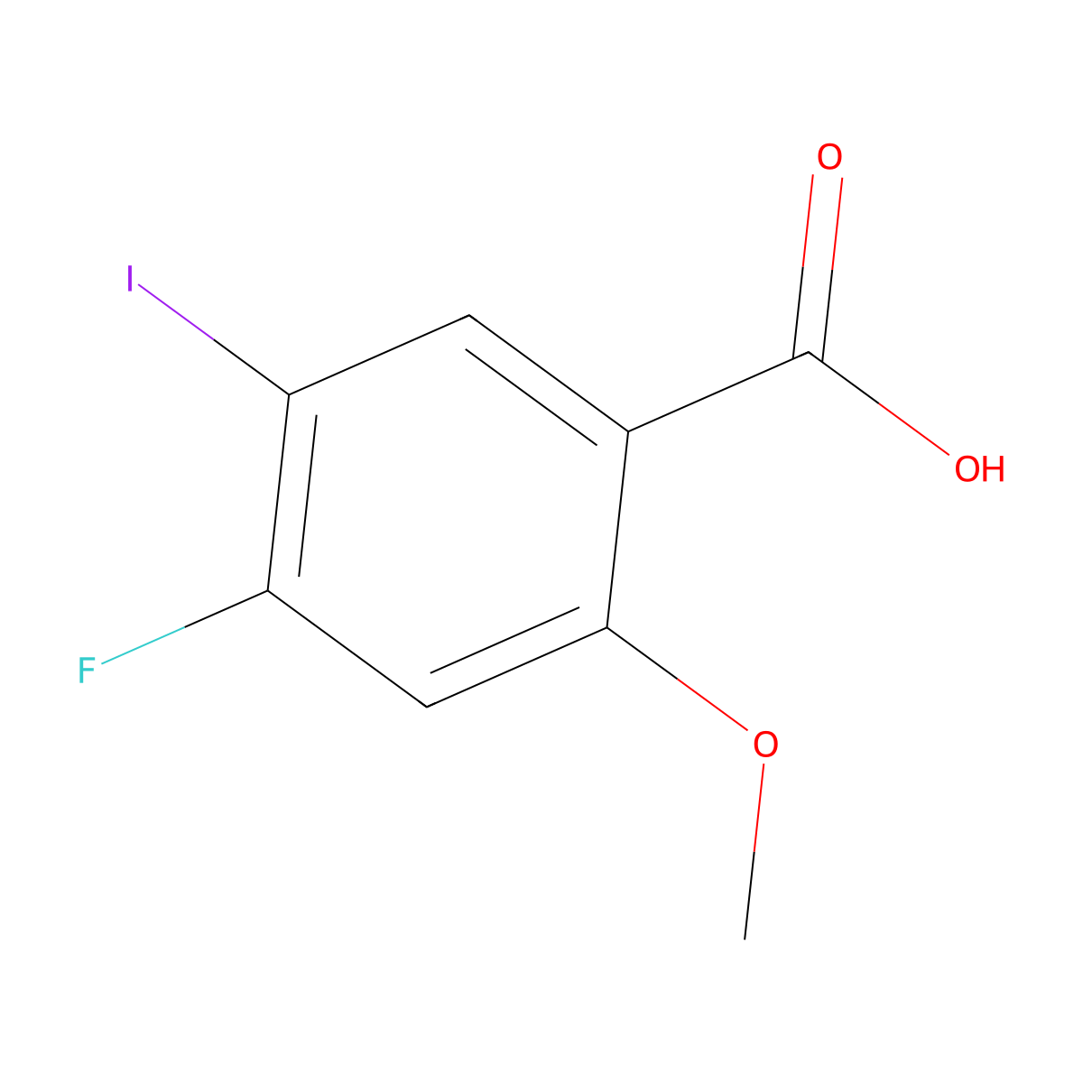 4-Fluoro-5-iodo-2-methoxybenzoic acid molecular structure, CAS 1171824-18-2