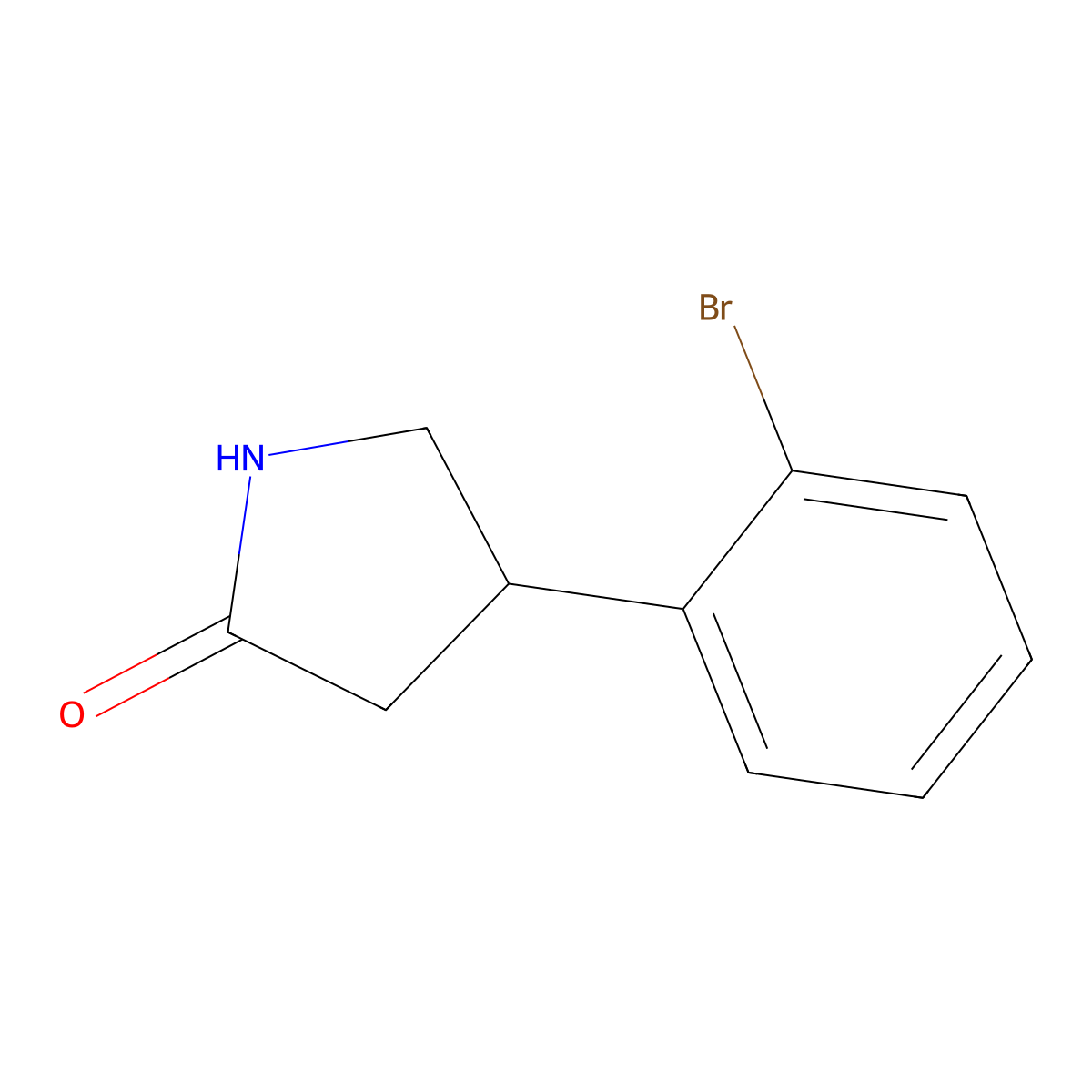 4-(2-Bromophenyl)pyrrolidin-2-one molecular structure, CAS 1171825-24-3