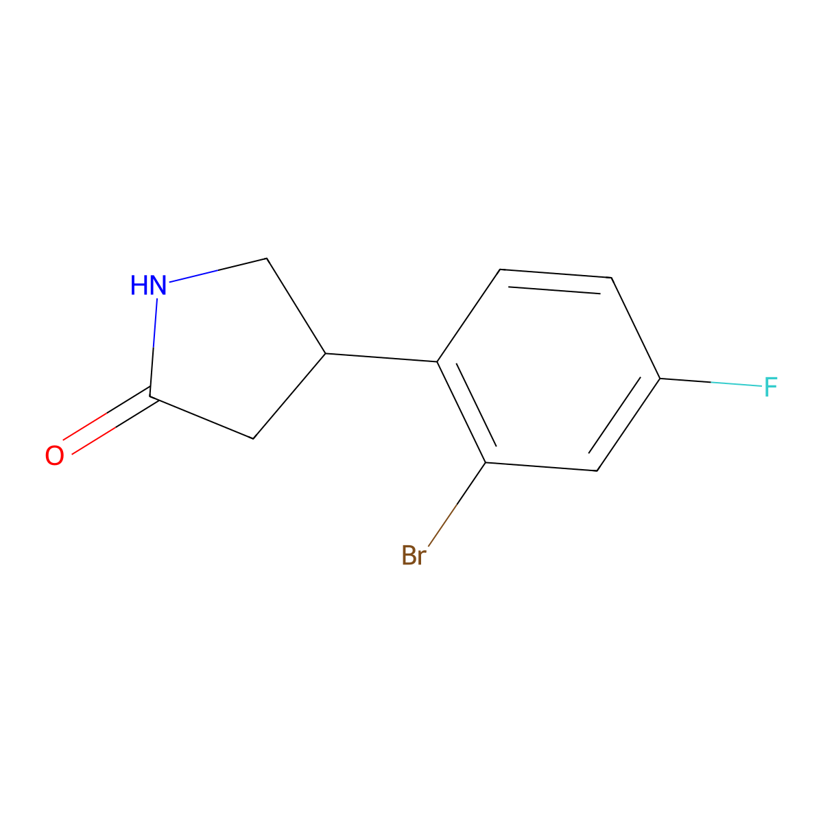 4-(2-Bromo-4-fluorophenyl)pyrrolidin-2-one molecular structure, CAS 1171825-25-4
