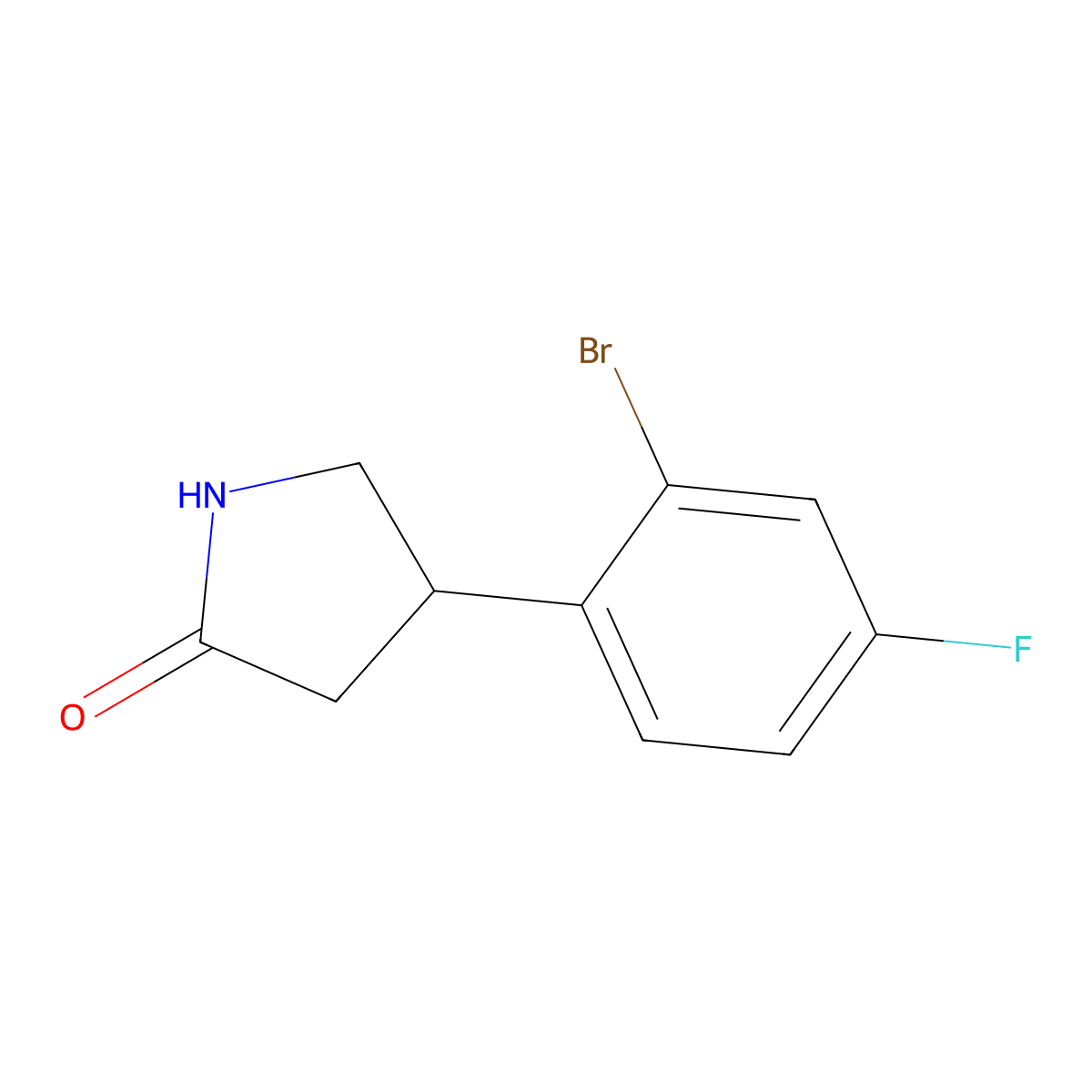 4-(2-Bromo-4-fluorophenyl)pyrrolidin-2-one molecular structure, CAS 1171825-25-4